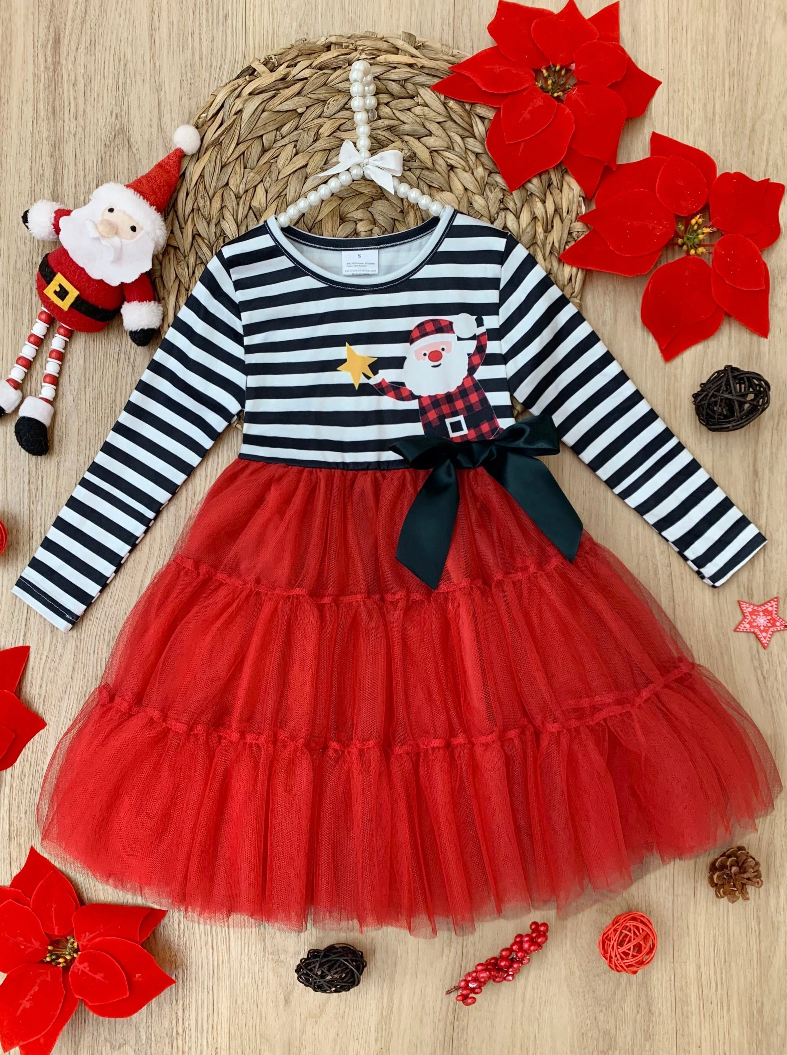 Santa and Stripes Tutu Dress - Image 3
