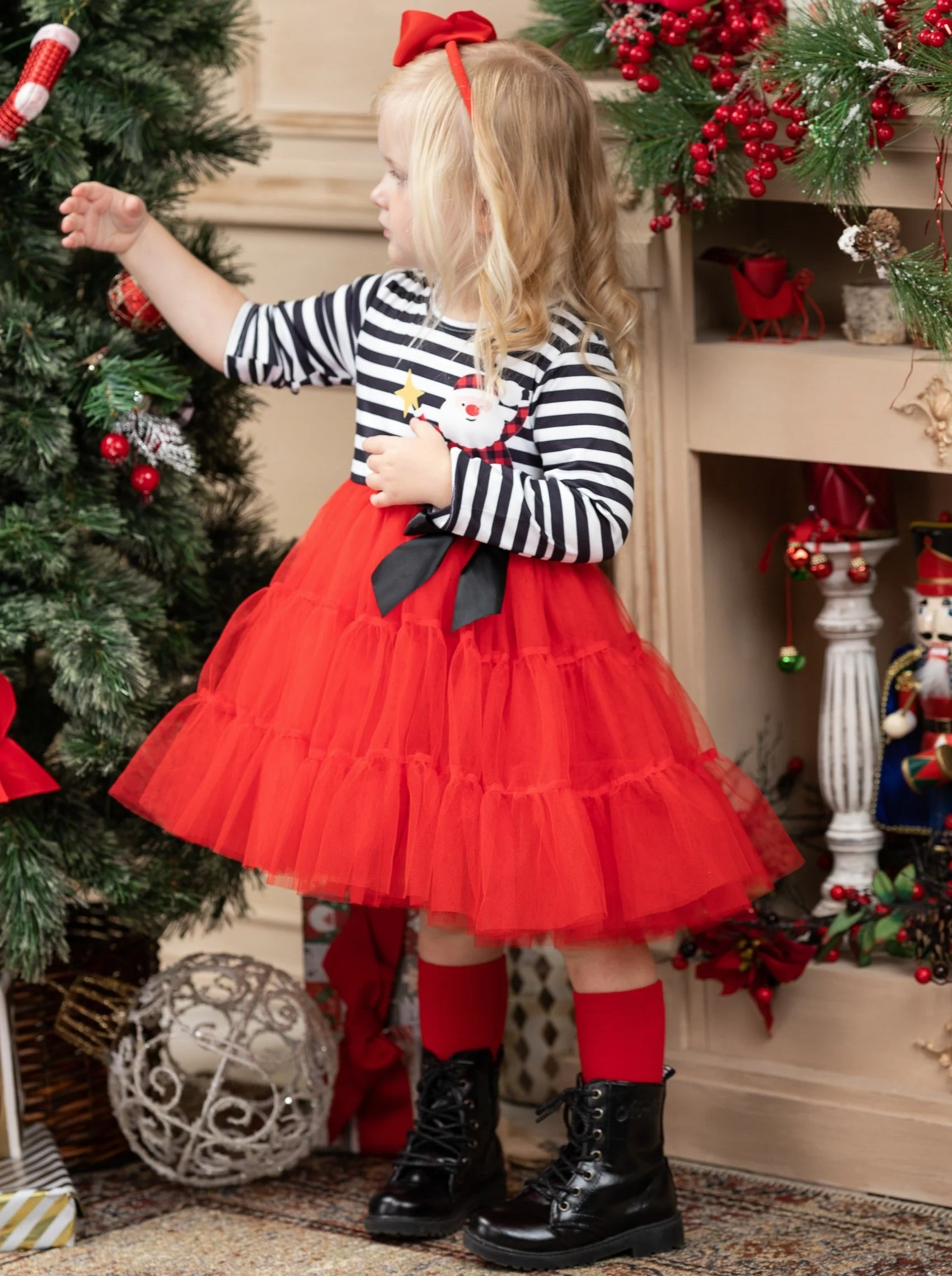 Santa and Stripes Tutu Dress - Image 5