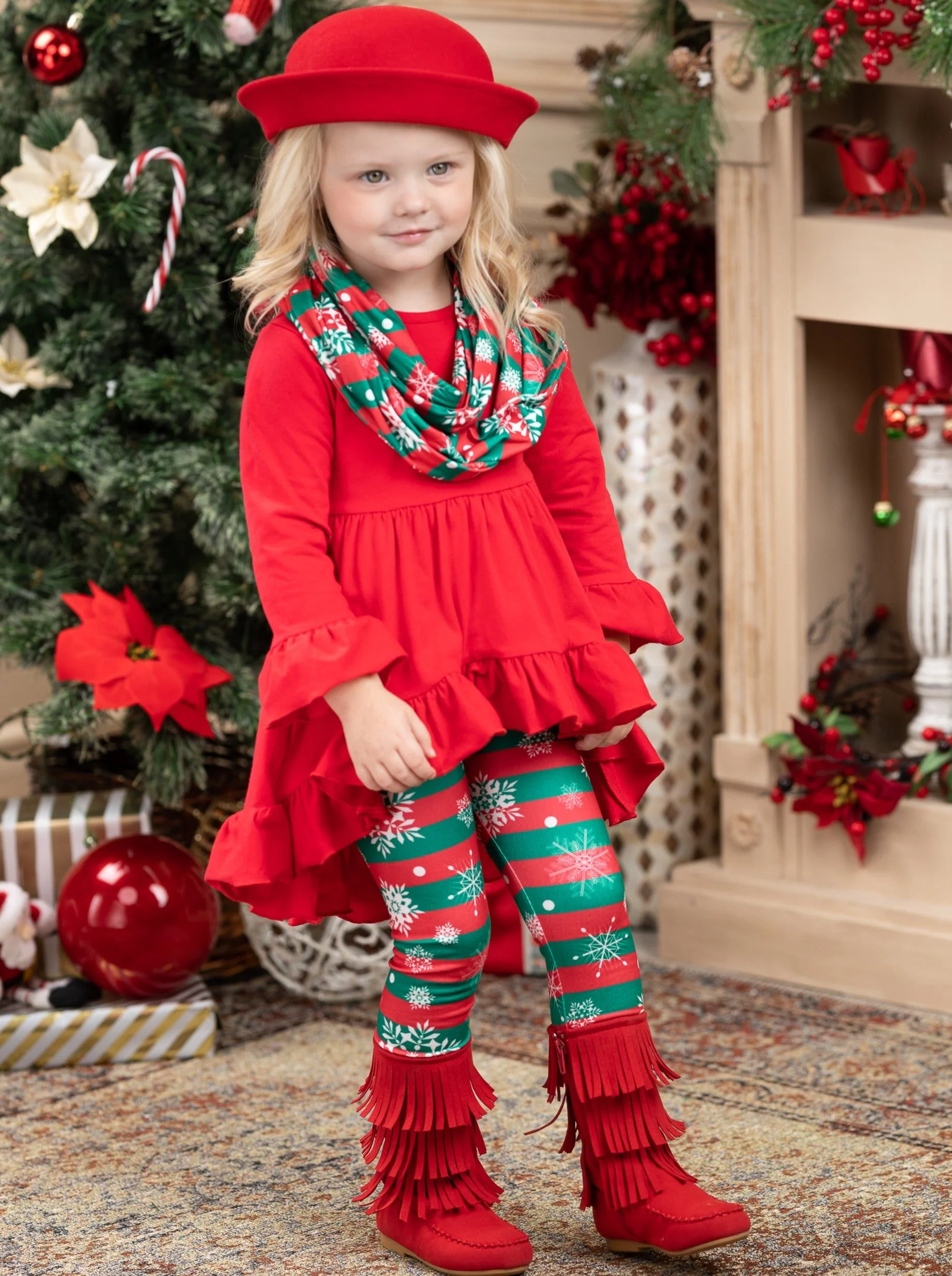 Giftwrapped Stripe Tunic, Scarf, and Legging Set - Image 5