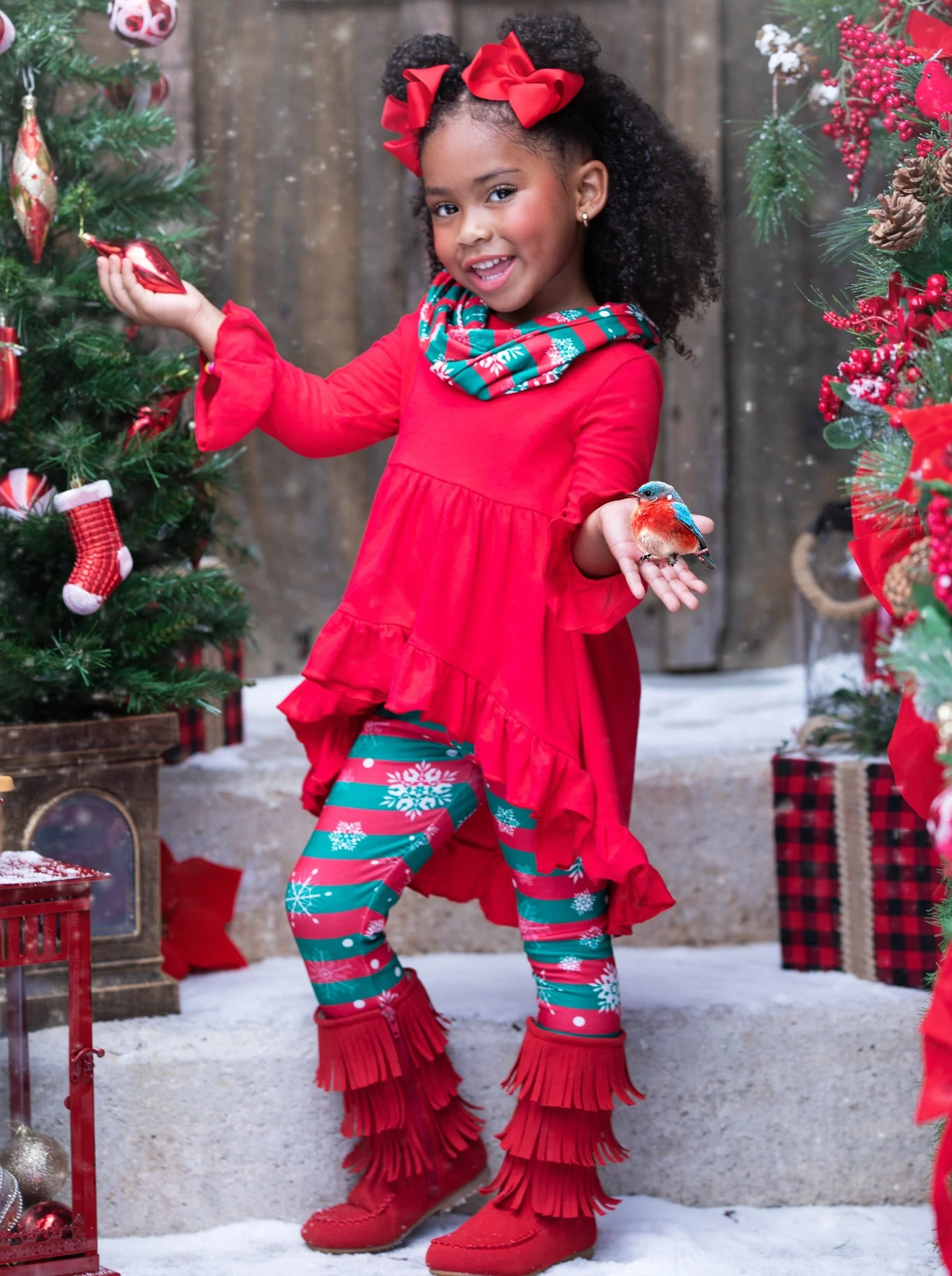 Giftwrapped Stripe Tunic, Scarf, and Legging Set - Image 6