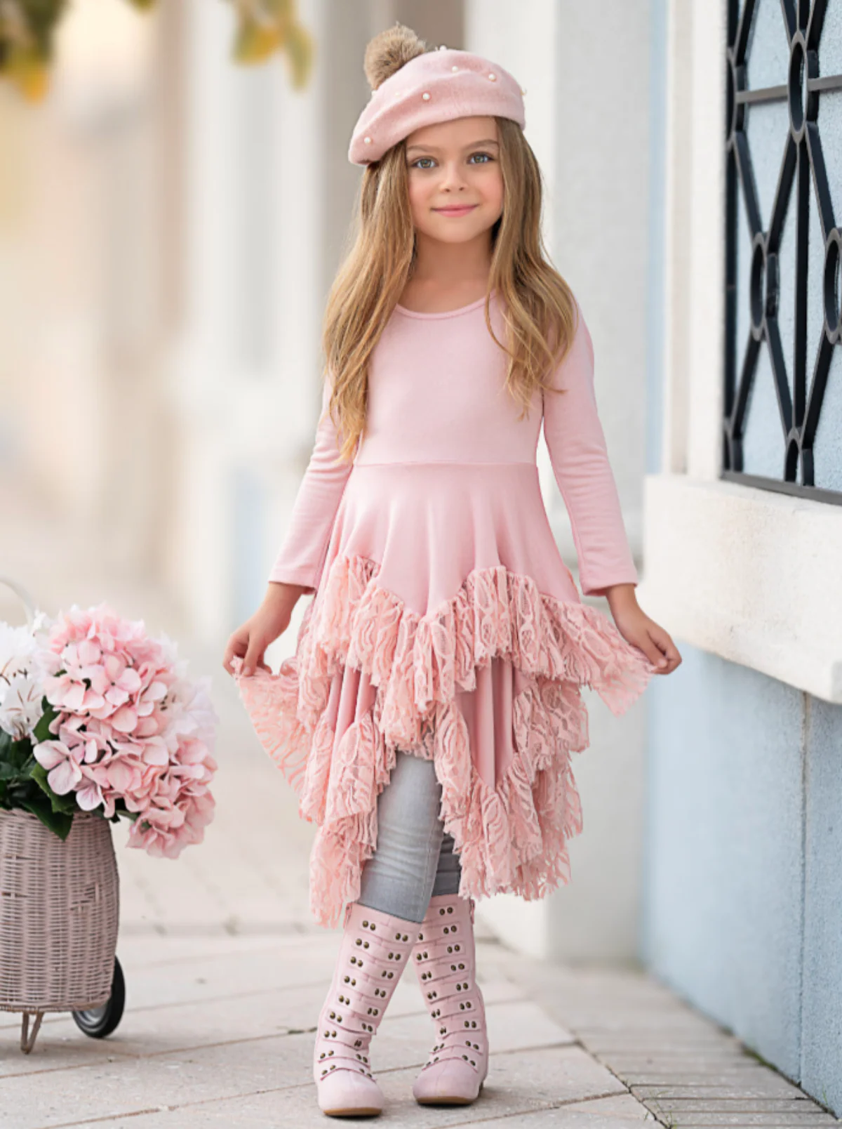 Style Queen Pink Lace Tunic - Image 3