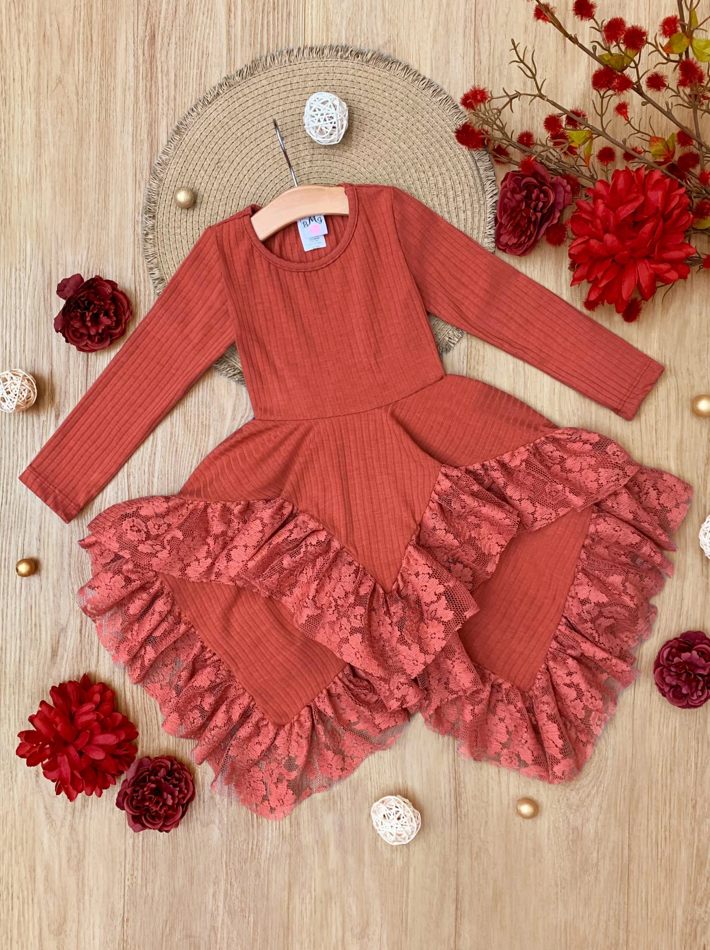Style Queen Rust Lace Tunic - Image 5