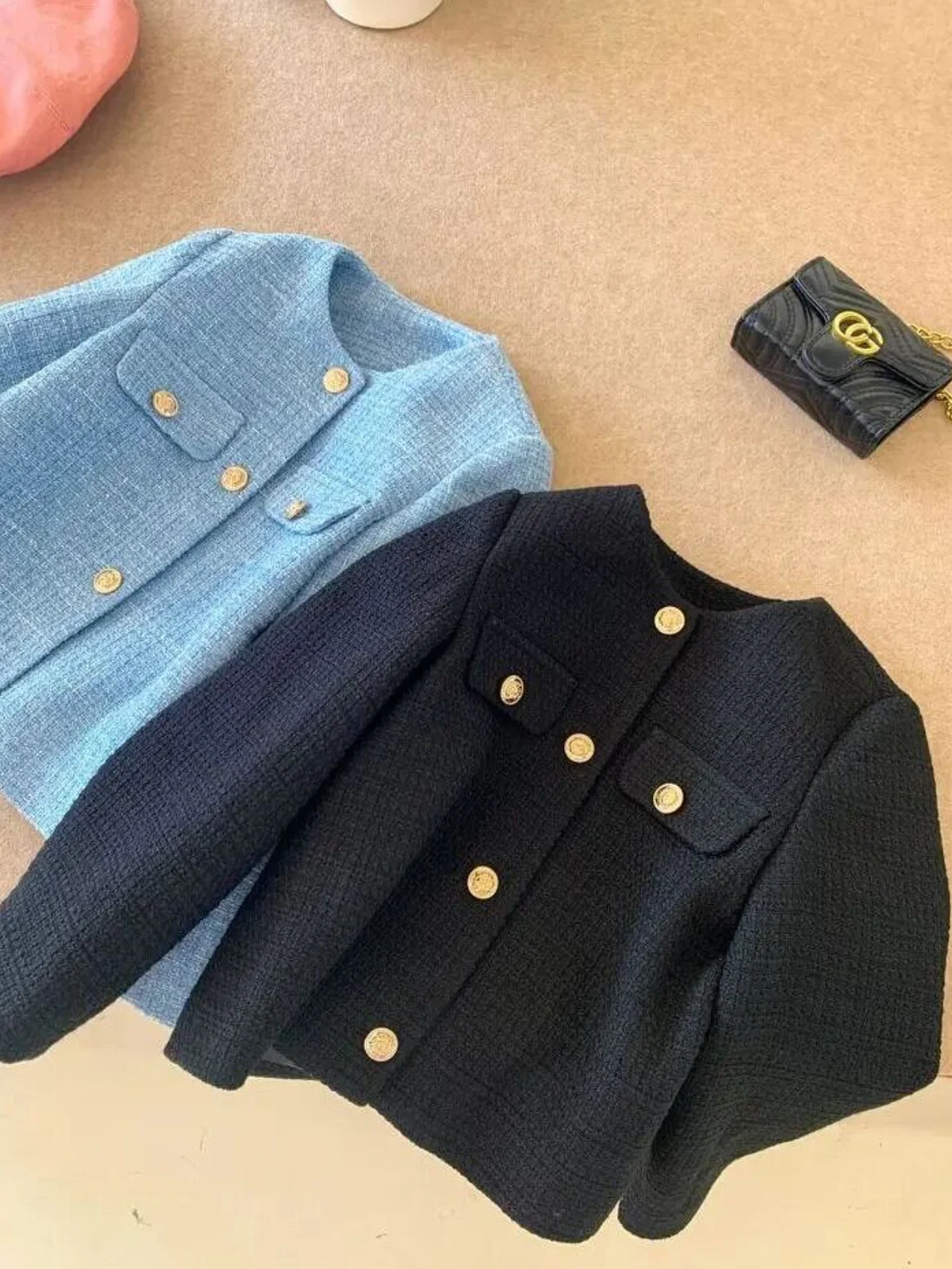Stylish Girls' Button-Front Tweed Jacket - Image 7