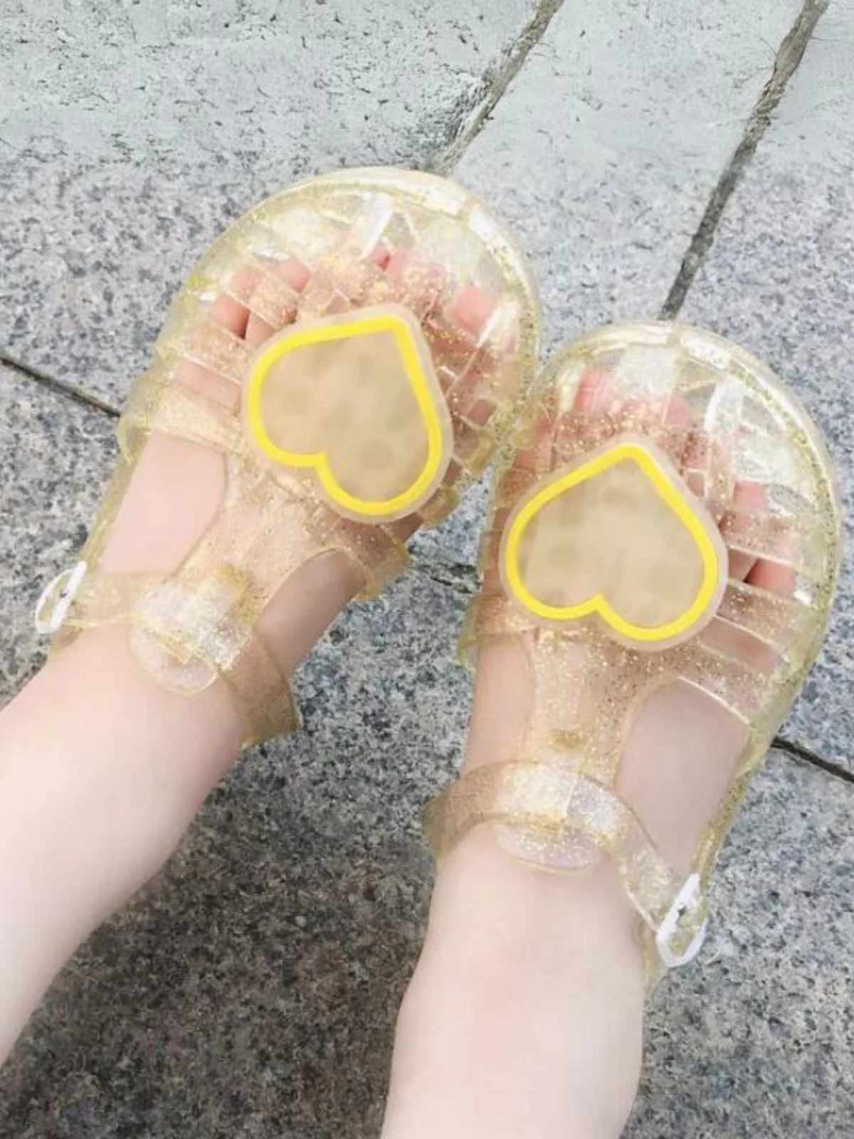 In Step Jelly Heart Sandals by Liv and Mia - Image 3