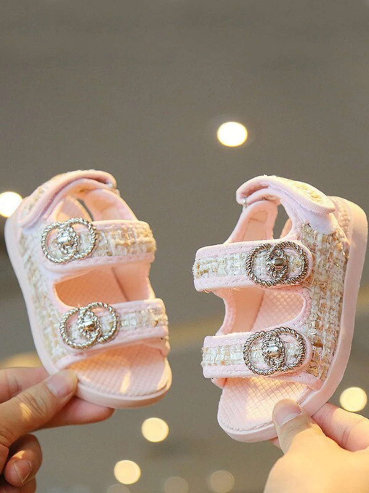 Sassy Shimmer Tweed Sandals by Liv and Mia - Image 3