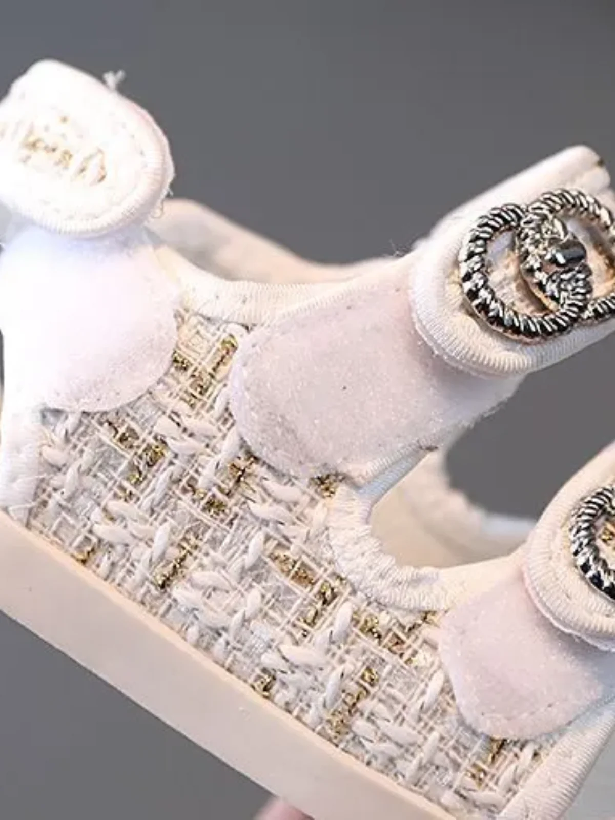 Sassy Shimmer Tweed Sandals by Liv and Mia - Image 6