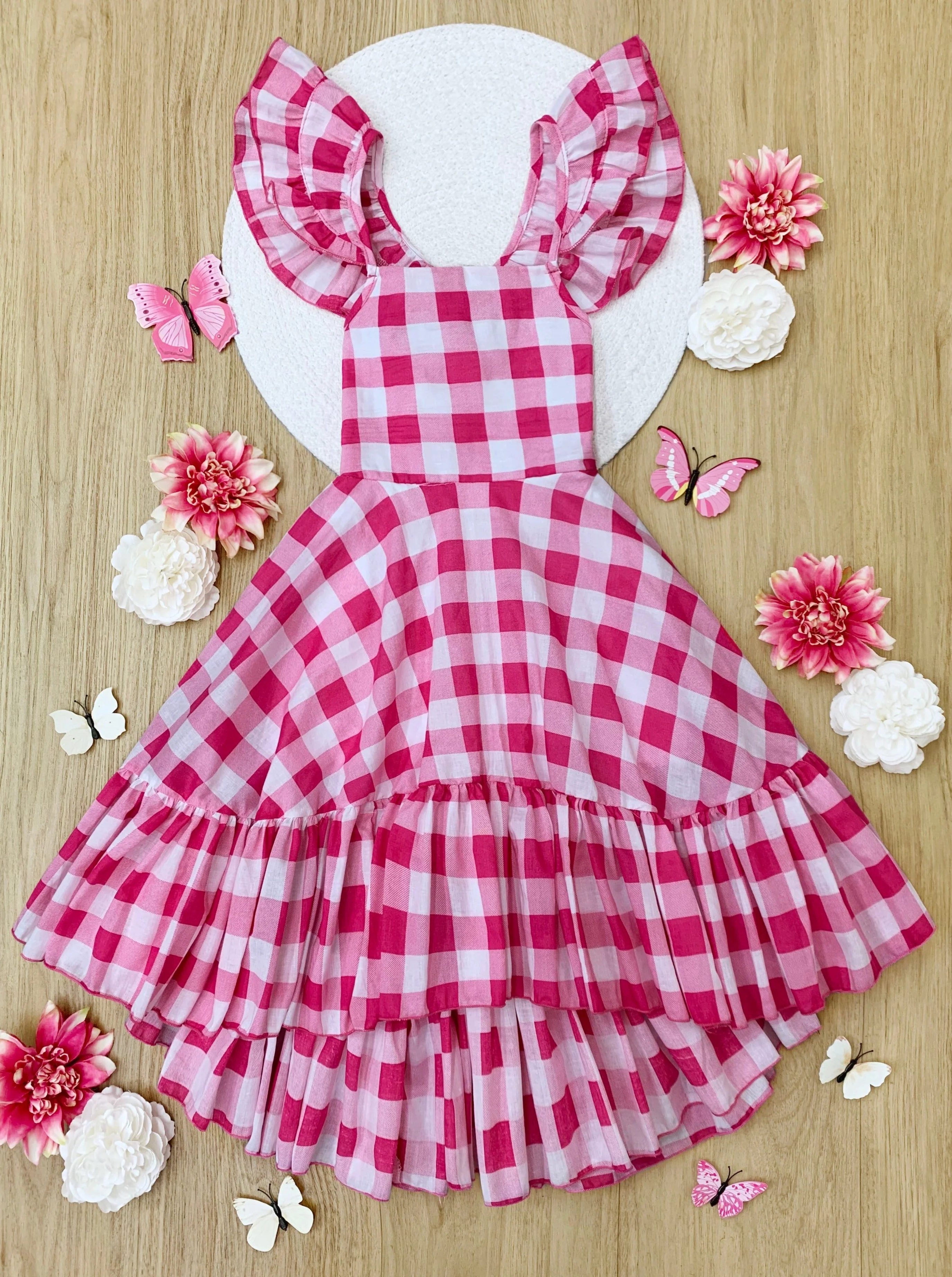 Summertime Picnic Hi Lo Ruffle Dress - Image 3