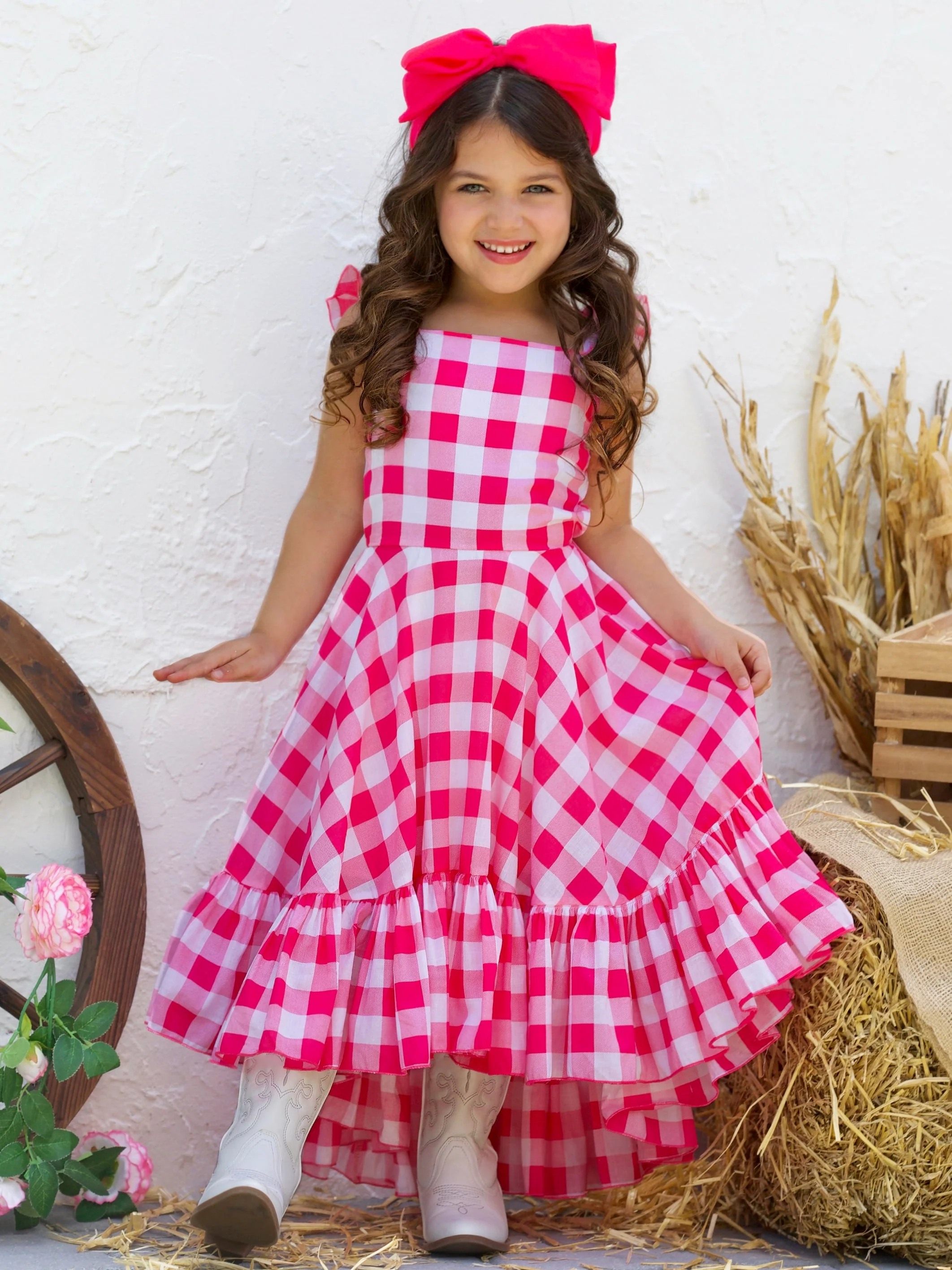 Summertime Picnic Hi Lo Ruffle Dress - Image 4