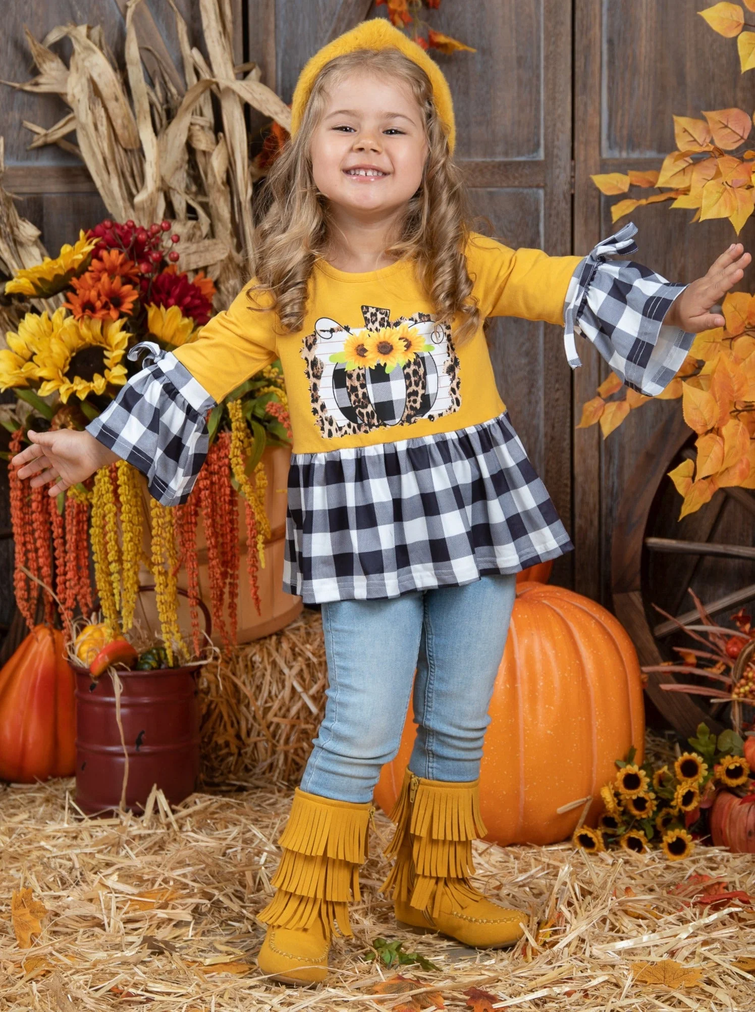 Sunflower Harvest Plaid Tunic - Image 2