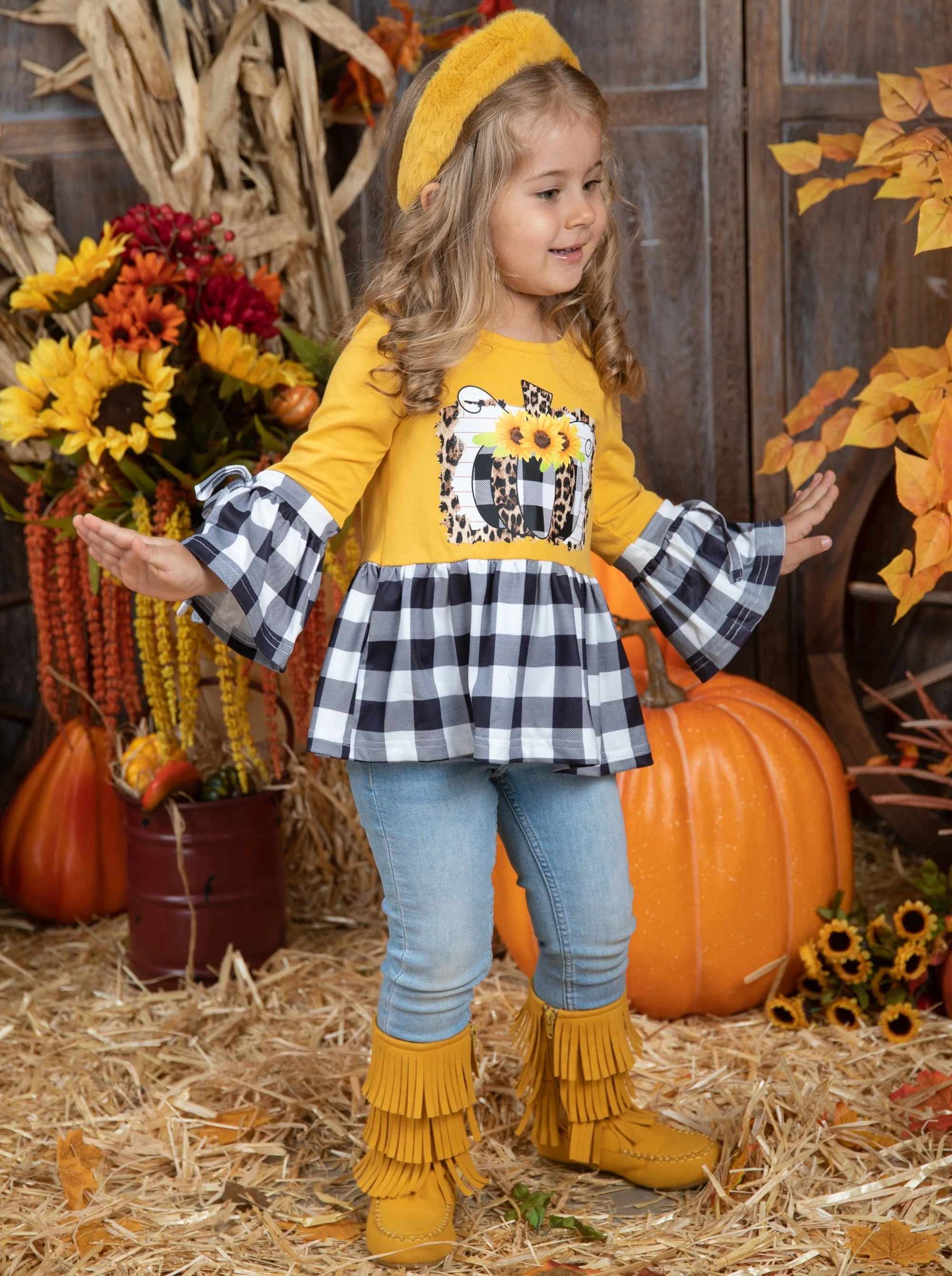 Sunflower Harvest Plaid Tunic - Image 4