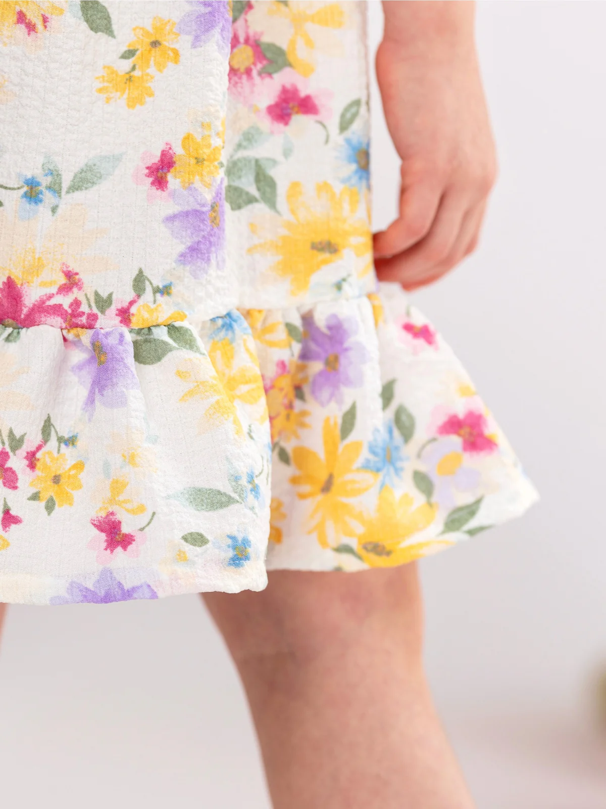 Sunny Bloom Floral Ruffle Hem Bow Dress - Image 3