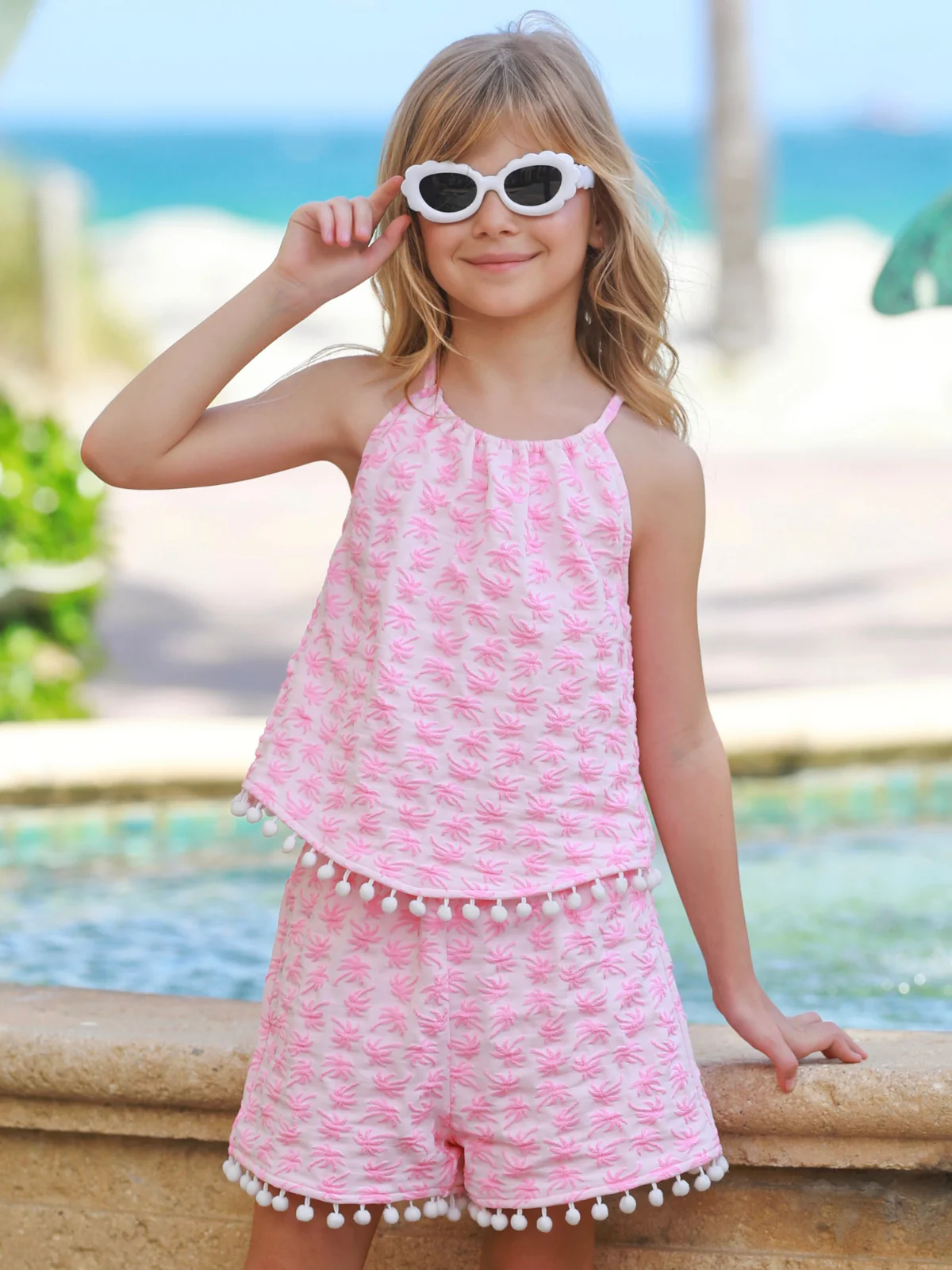Sunny Daze Pom-Pom Tank and Short Set - Image 2