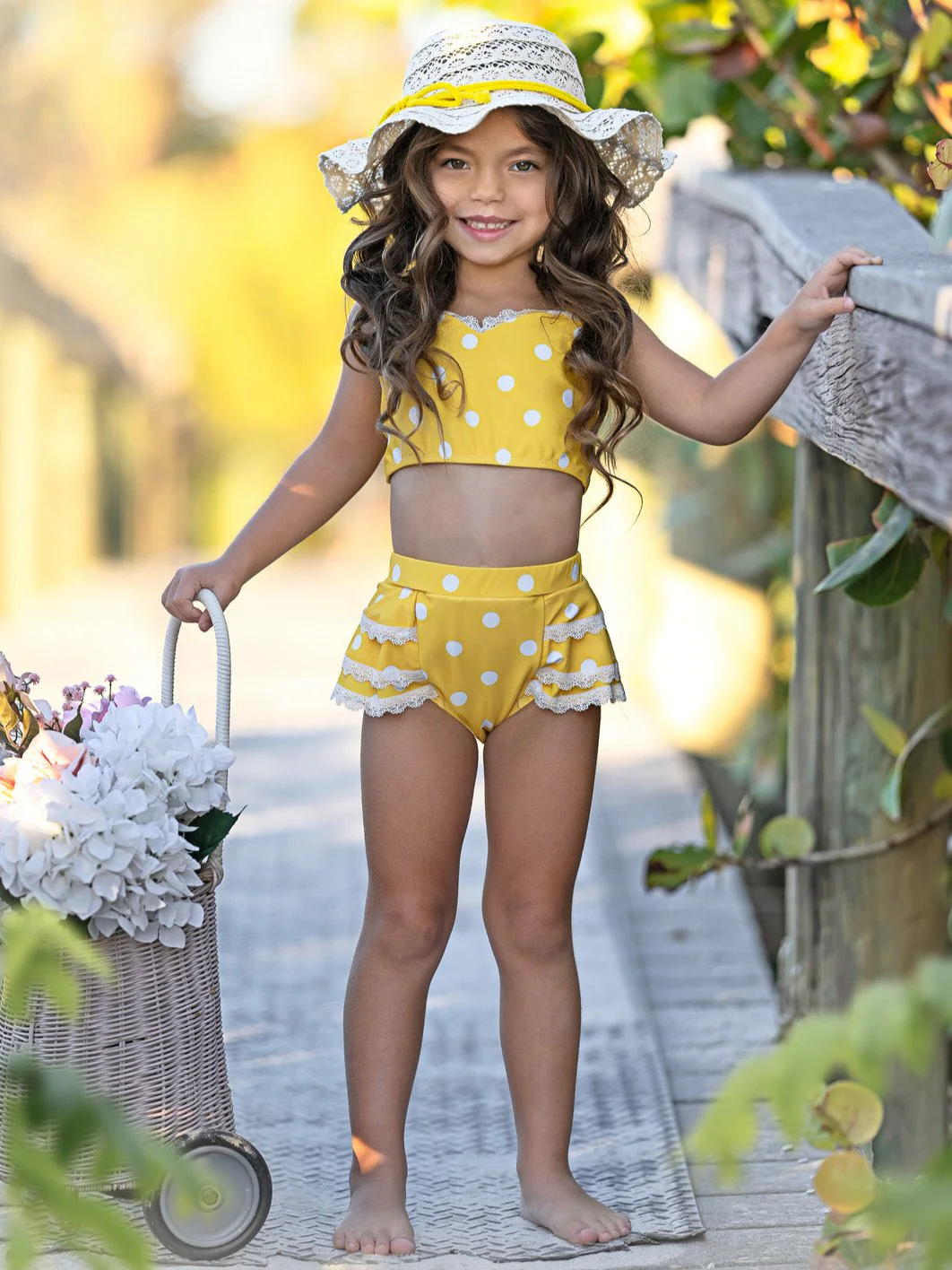 Sunny Dots Lace-Trim Two-Piece Swimsuit - Image 2