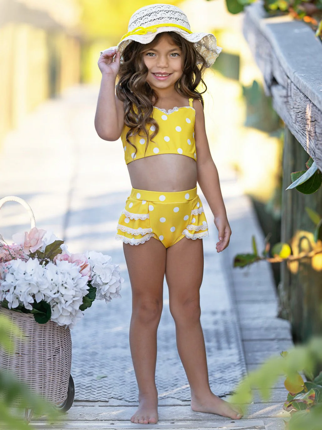 Sunny Dots Lace-Trim Two-Piece Swimsuit - Image 5