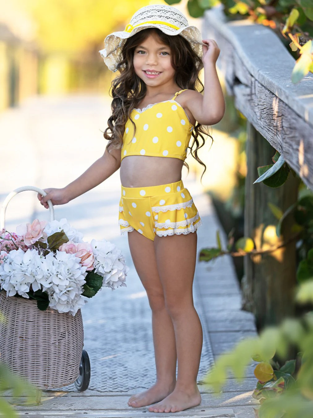 Sunny Dots Lace-Trim Two-Piece Swimsuit - Image 6