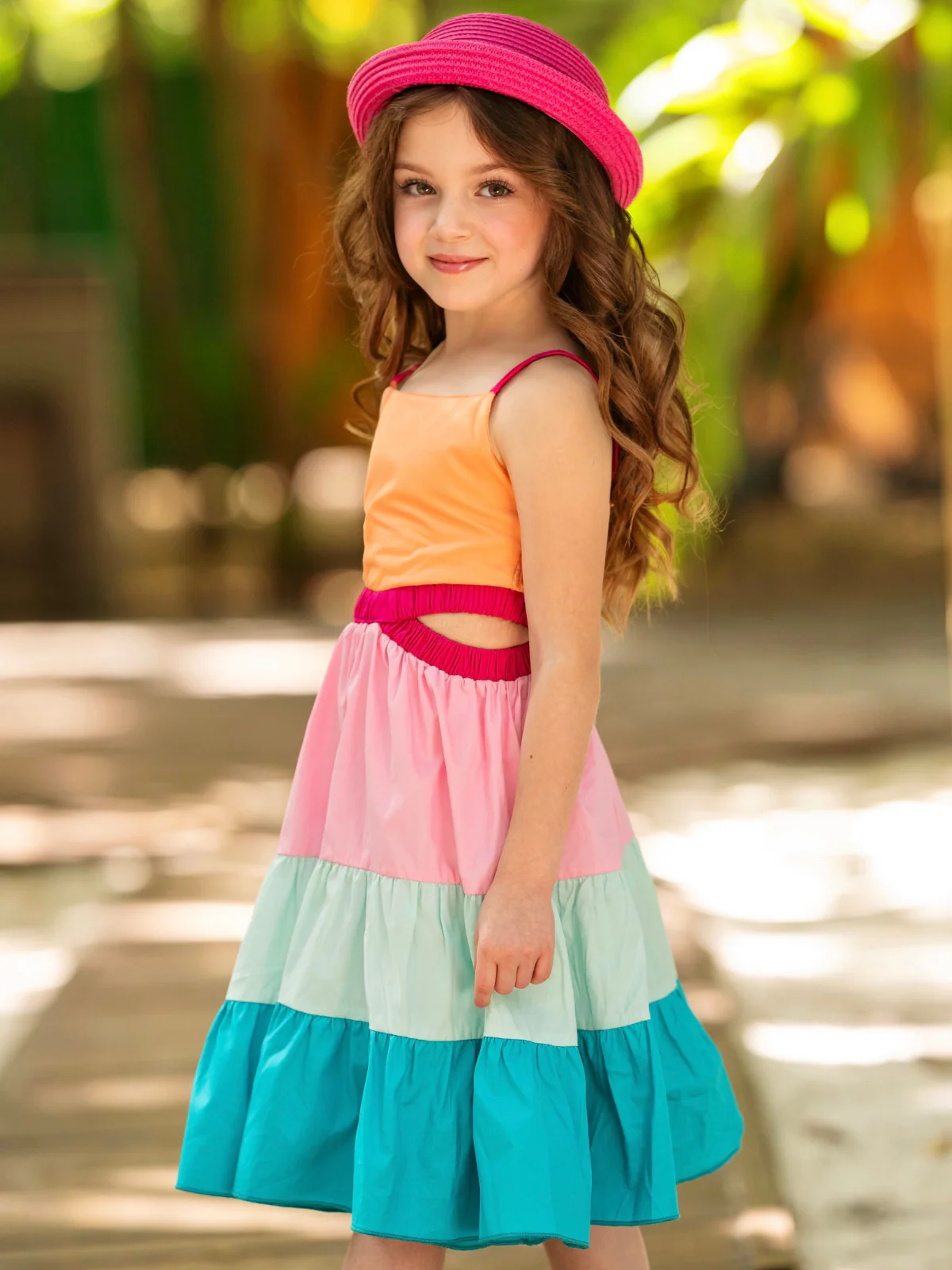 Sunset Sorbet Tiered Colorblock Dress - Image 2