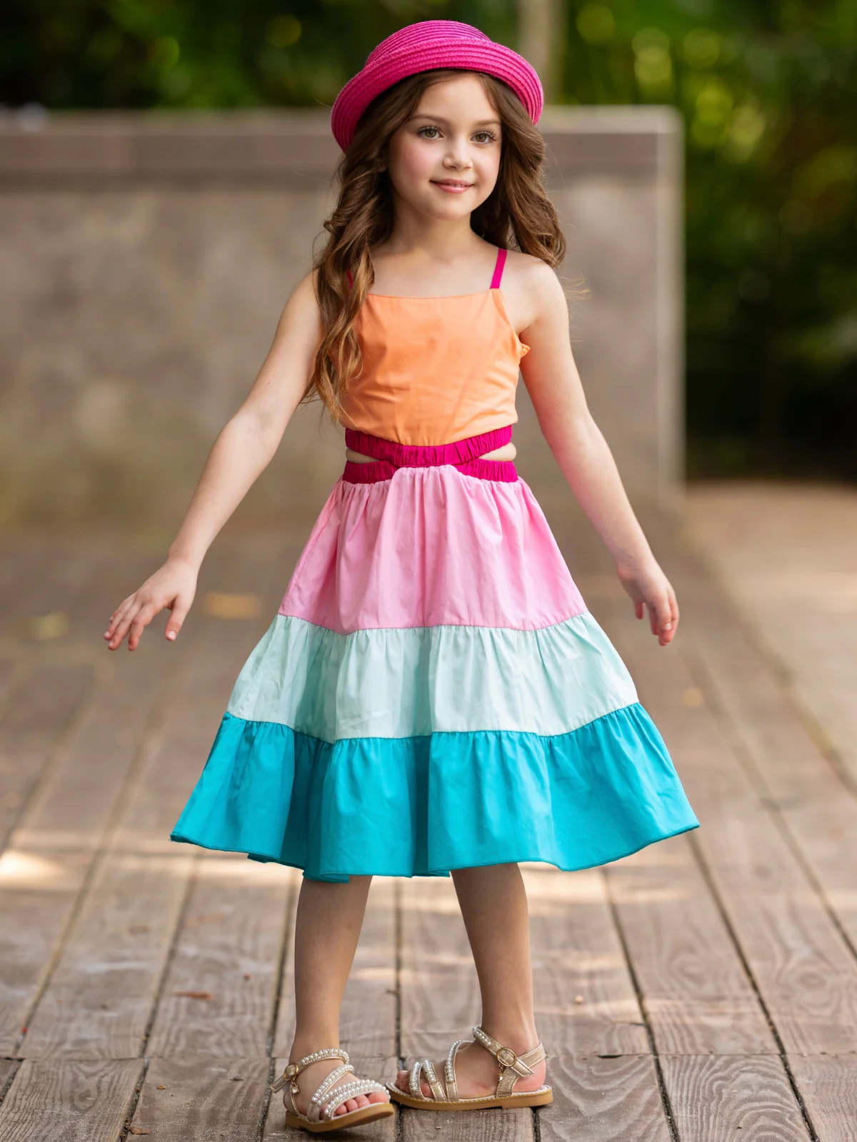 Sunset Sorbet Tiered Colorblock Dress - Image 4