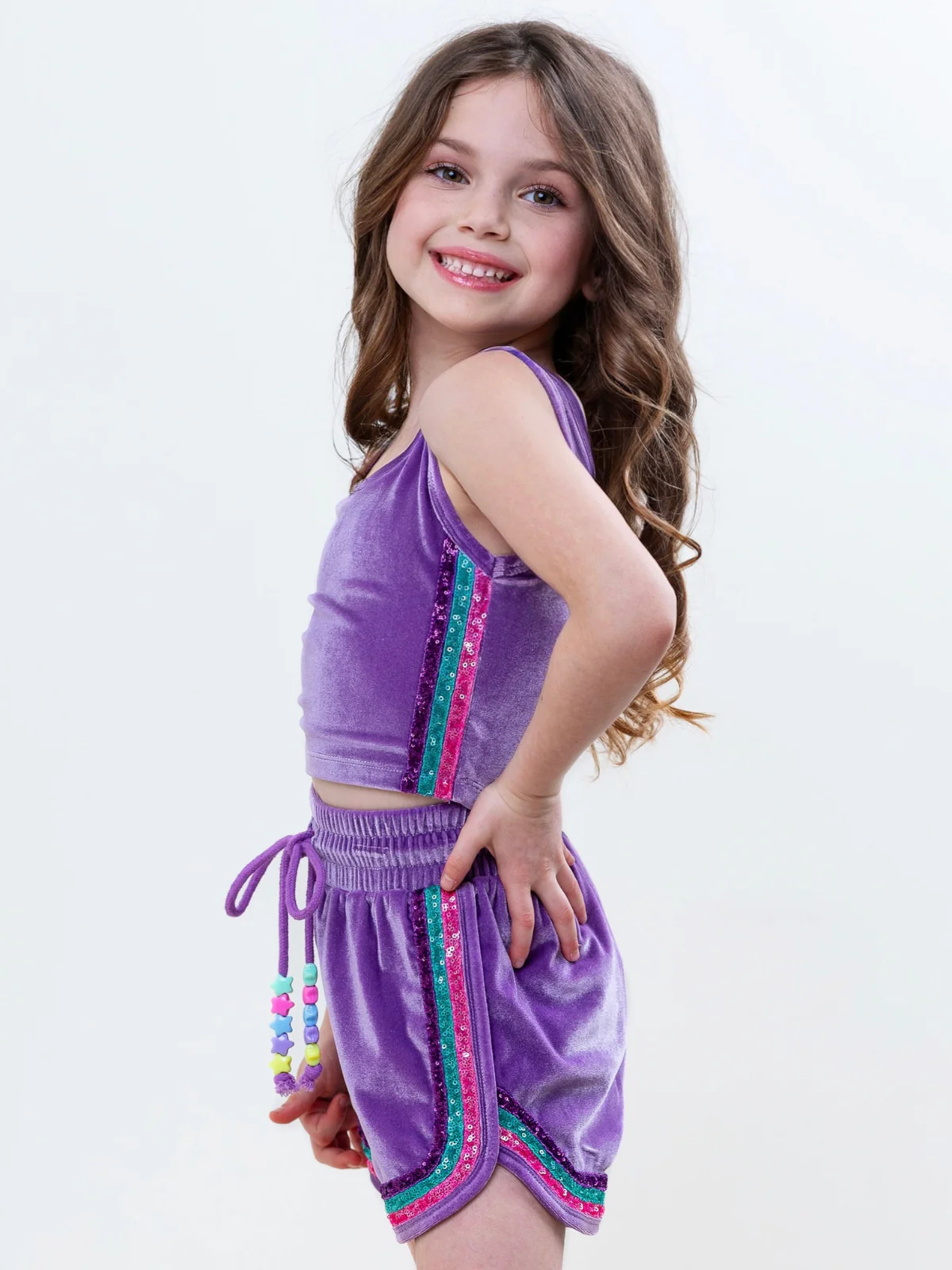 Cosmic Mermaid Velour Top and Matching Short Set - Image 6