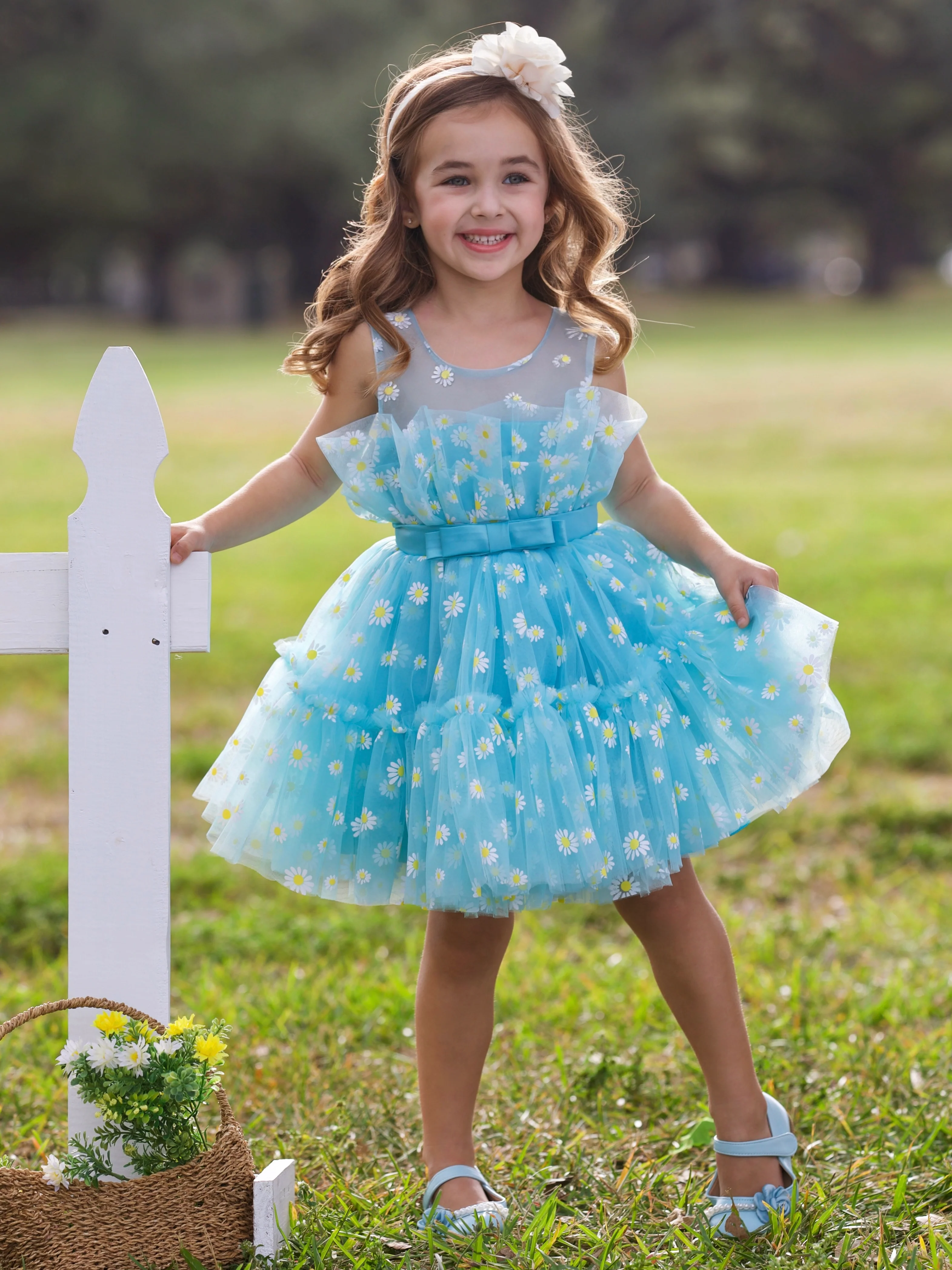 Sunshine Daisy Embroidered Floral Tutu Dress - Image 3