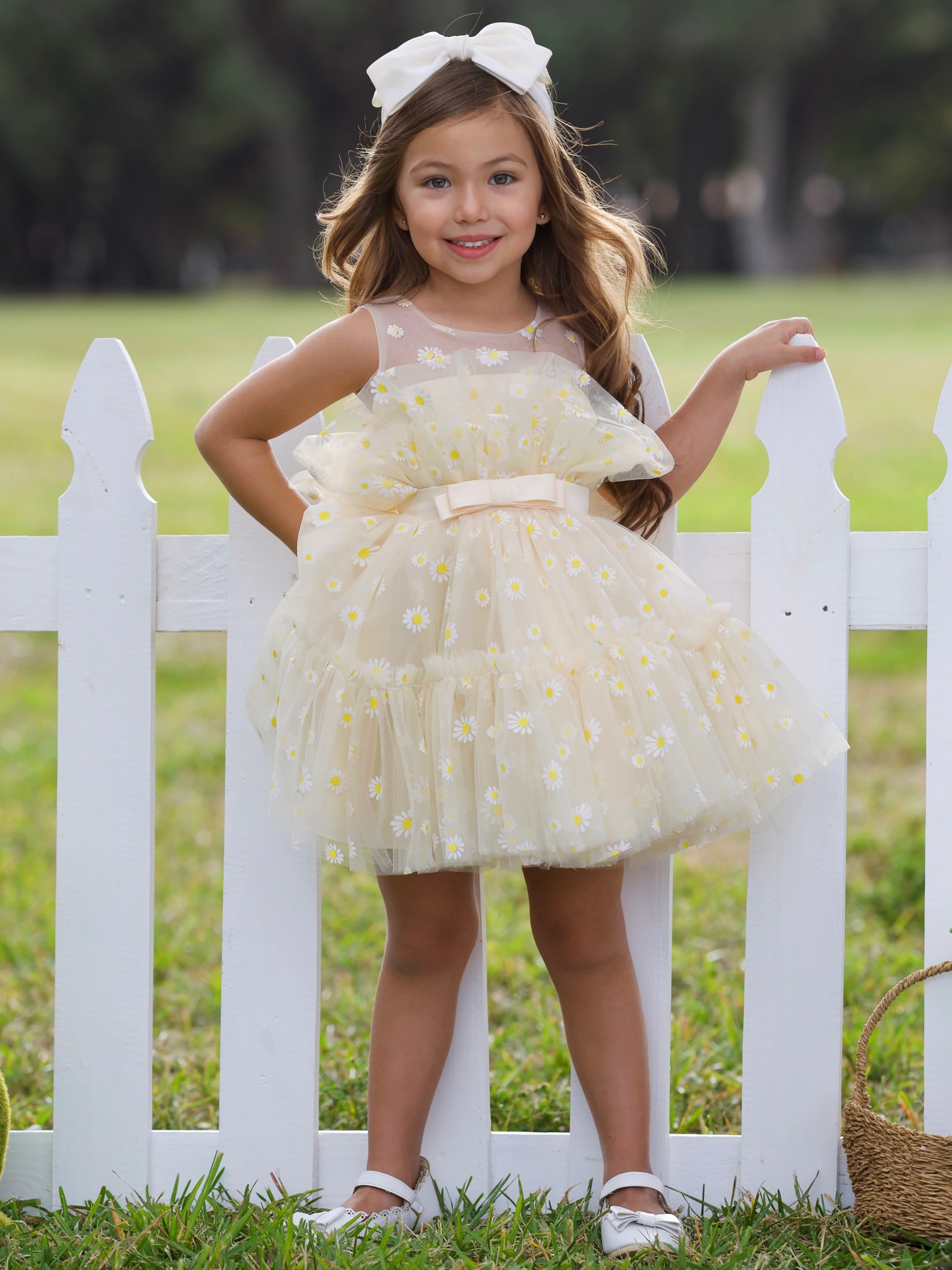 Sunshine Daisy Embroidered Floral Tutu Dress - Image 4