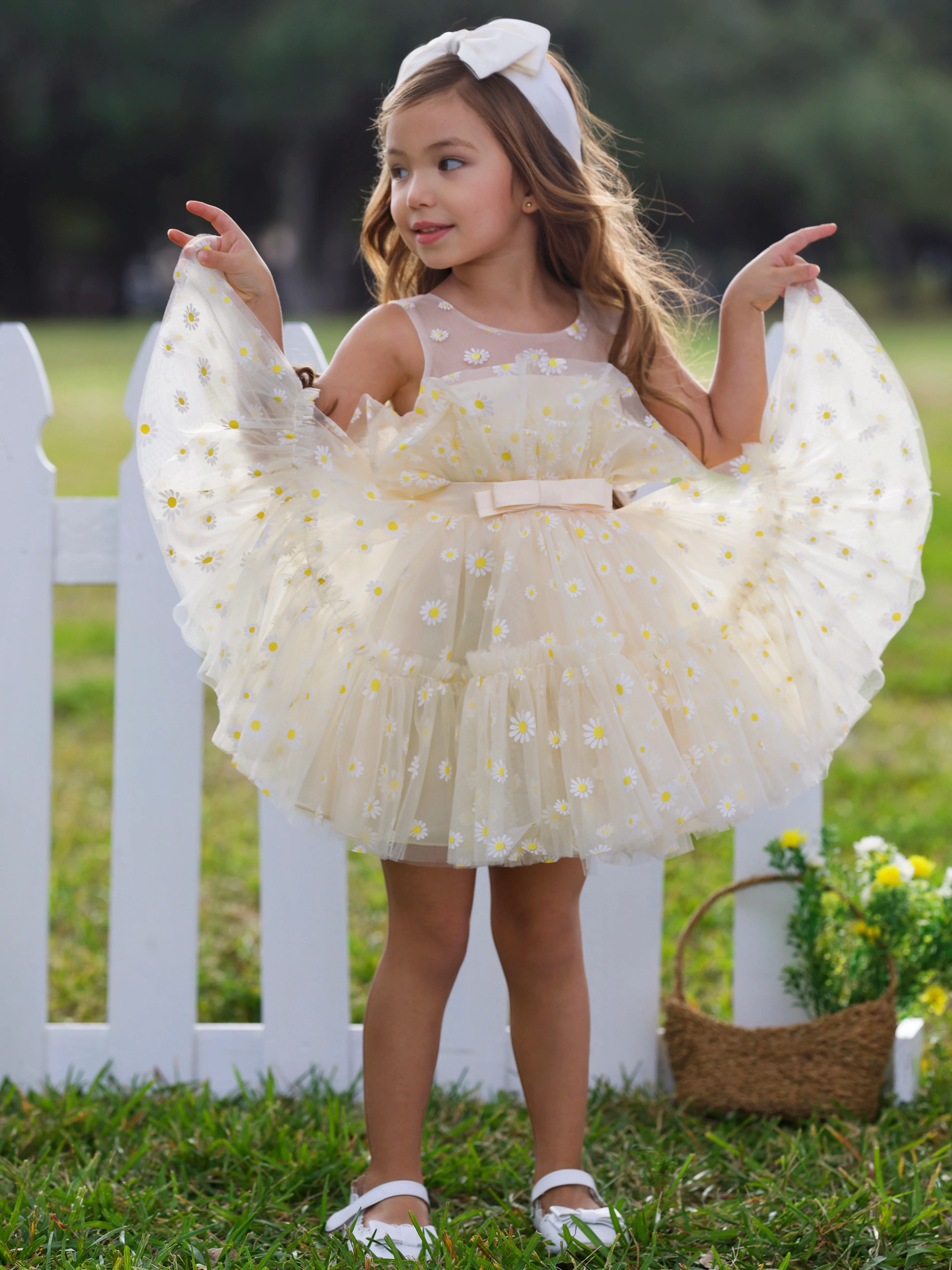 Sunshine Daisy Embroidered Floral Tutu Dress - Image 7