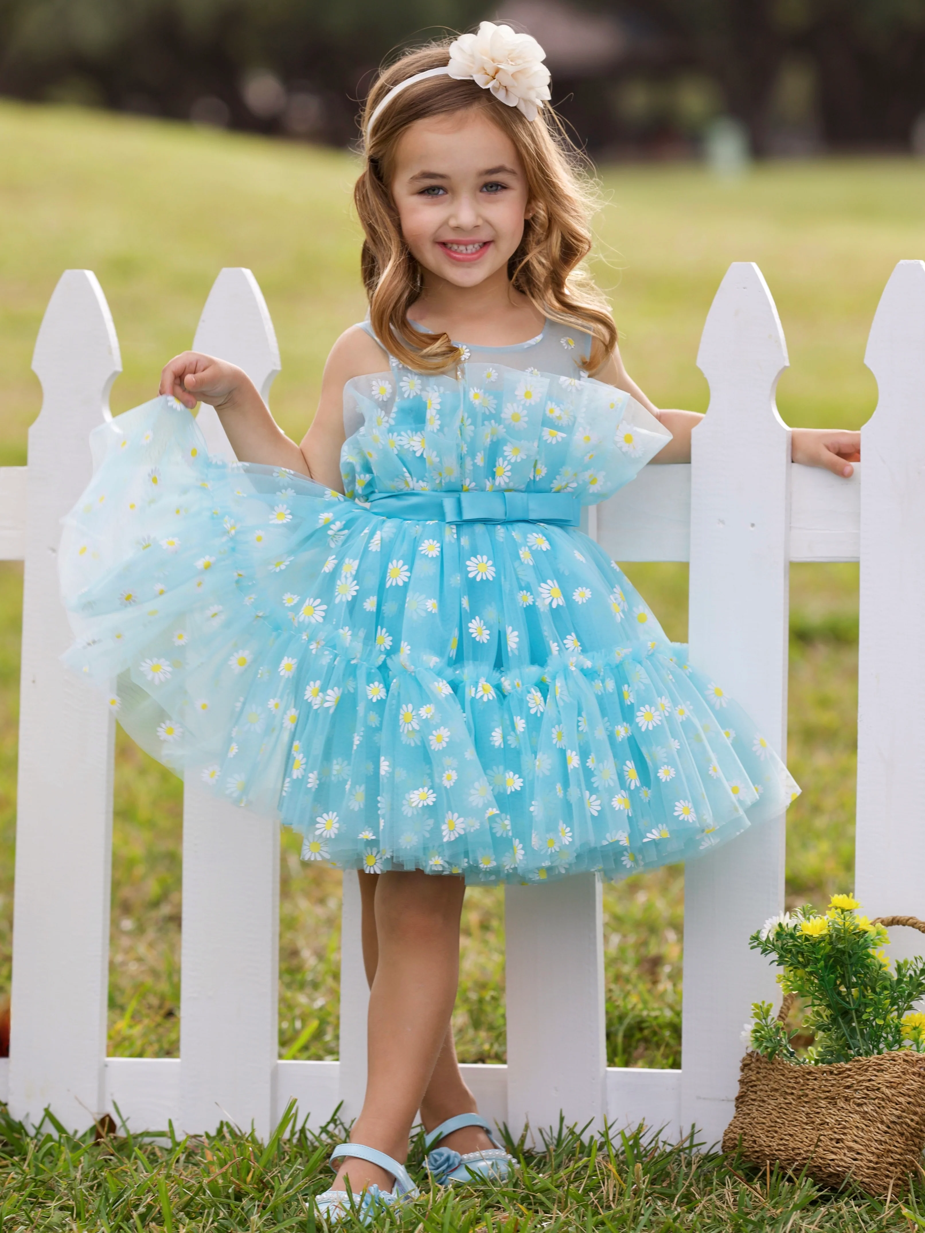 Sunshine Daisy Embroidered Floral Tutu Dress - Image 8