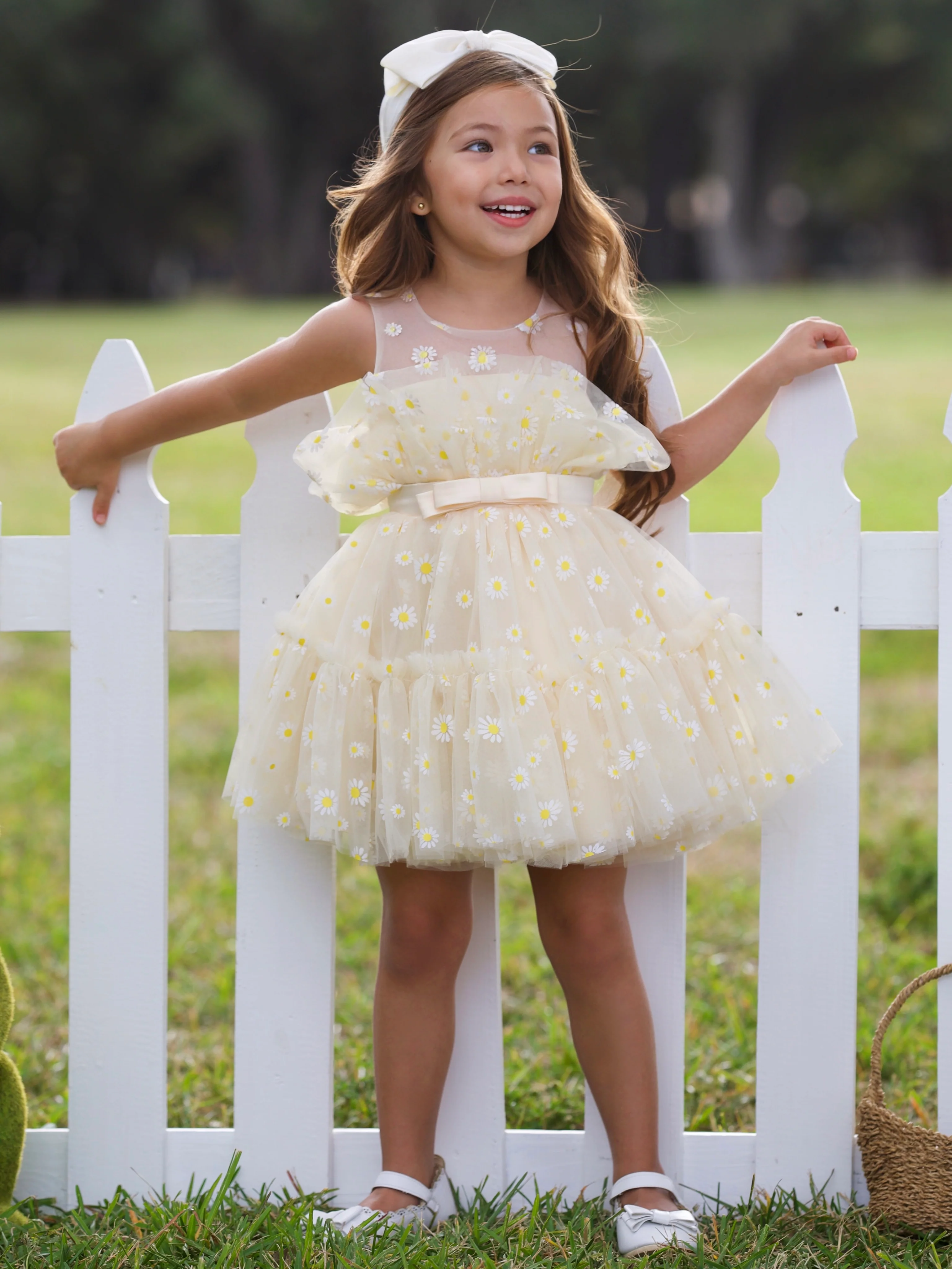 Sunshine Daisy Embroidered Floral Tutu Dress - Image 9