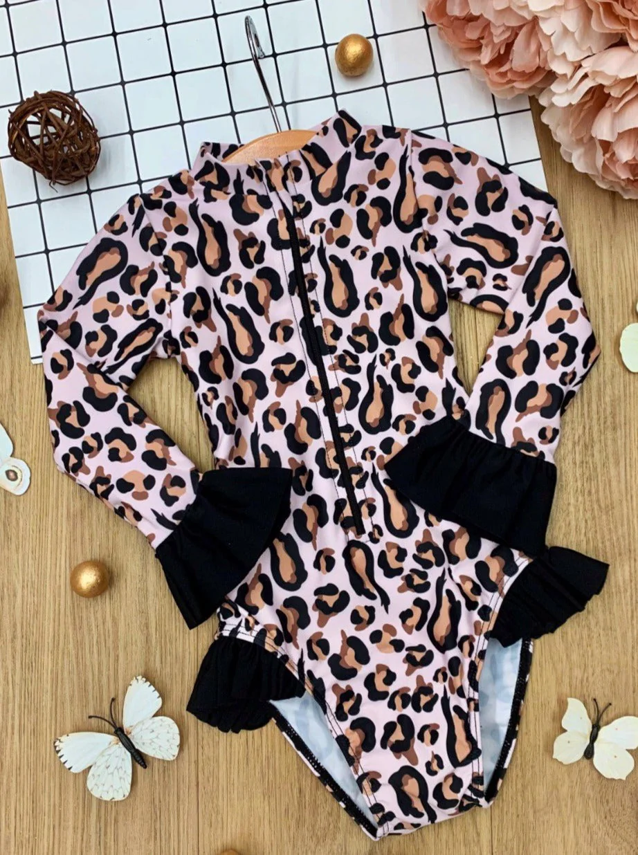 Surf 4 Life Leopard One Piece Rash Guard Swimsuit - Image 3