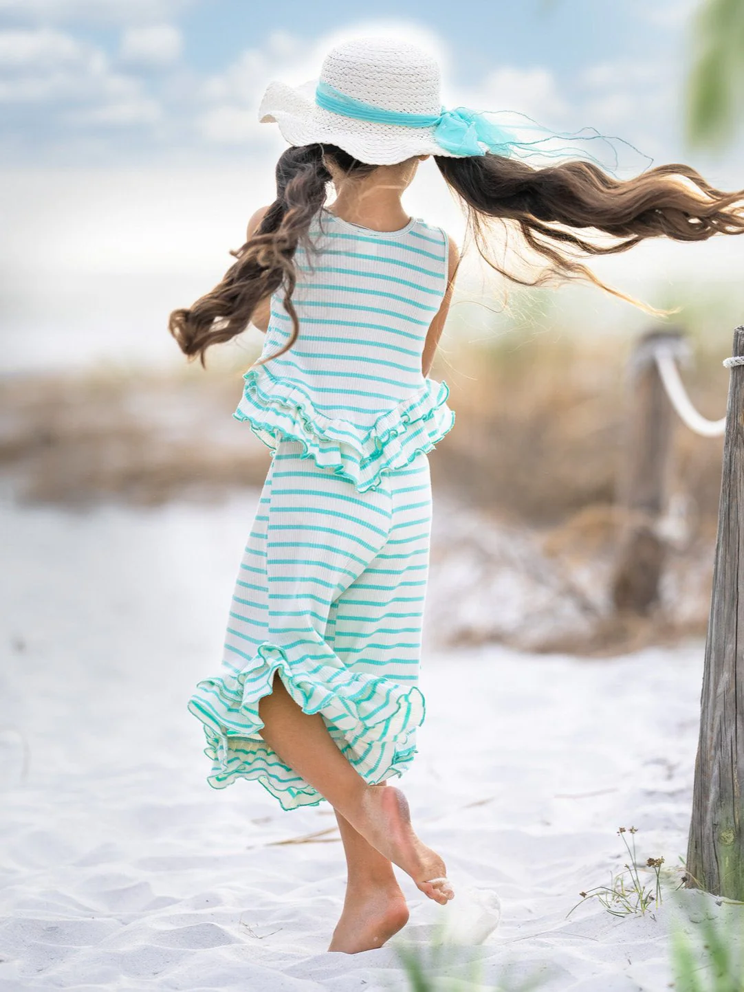 Sway My Way Striped Top & Ruffle Pants Set - Image 5