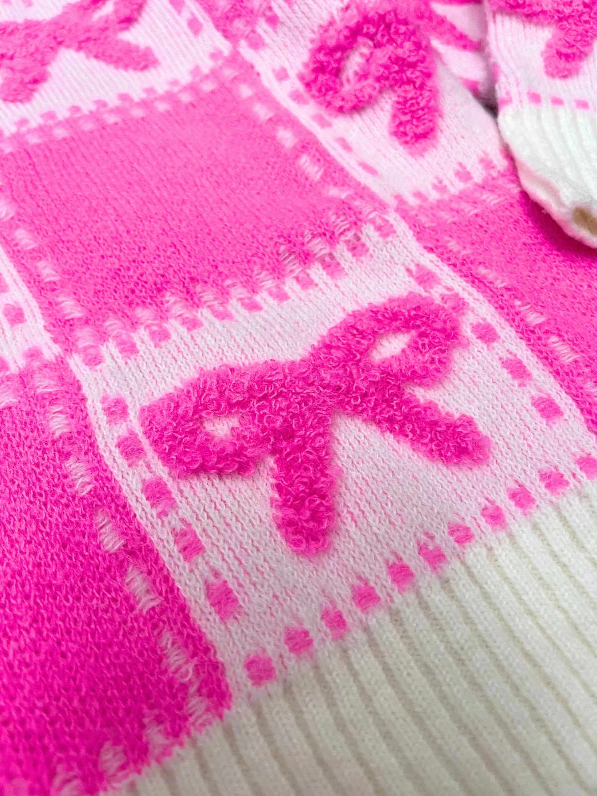 Coquette Pink Chenille Bows Sweater - Image 7