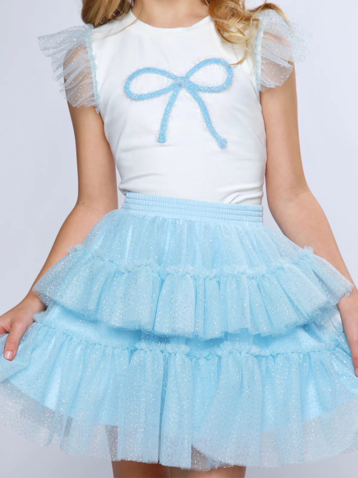 Sweet Bow Ruffle Top and Tulle Skirt Set - Image 3