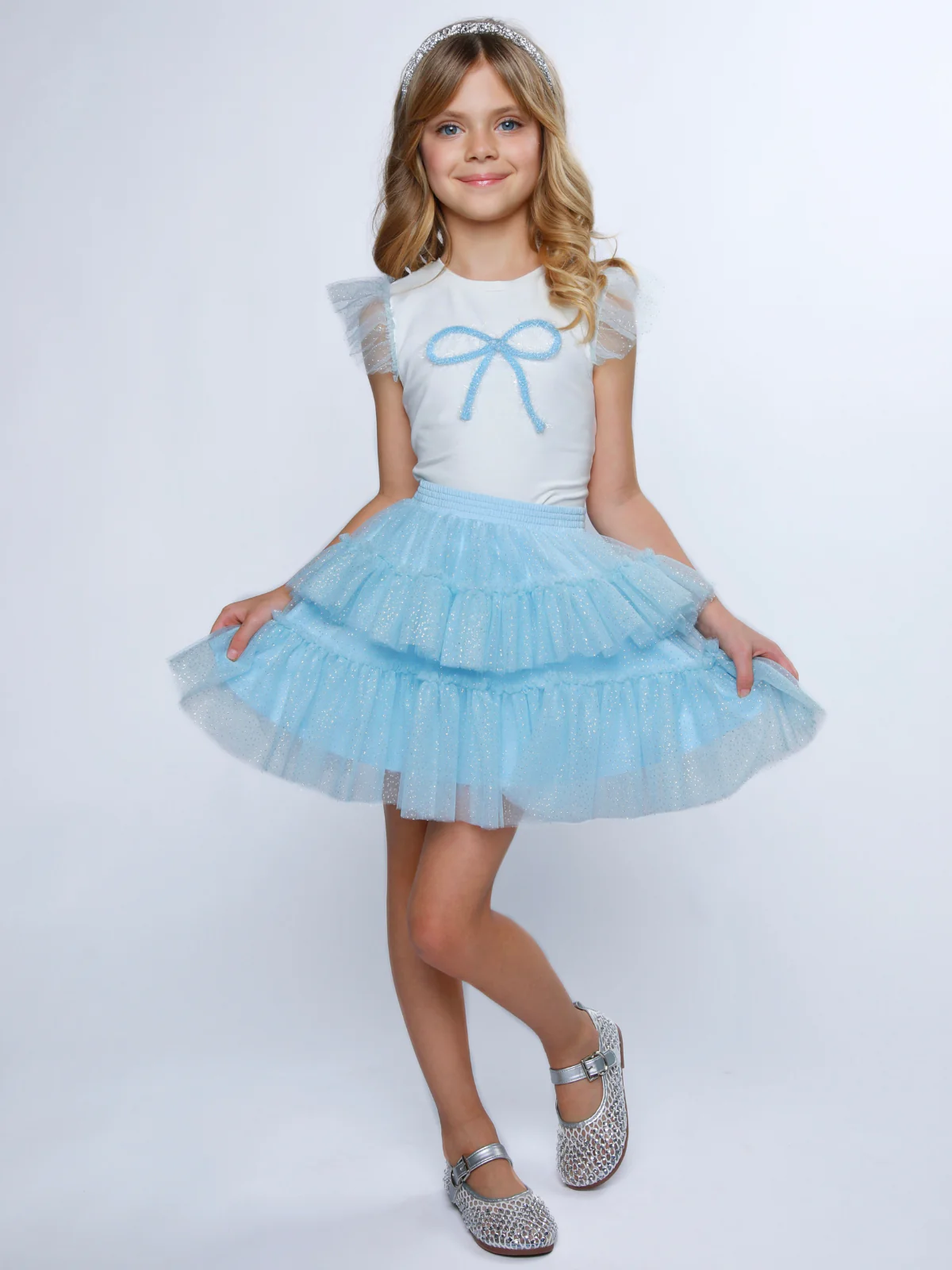 Sweet Bow Ruffle Top and Tulle Skirt Set - Image 4