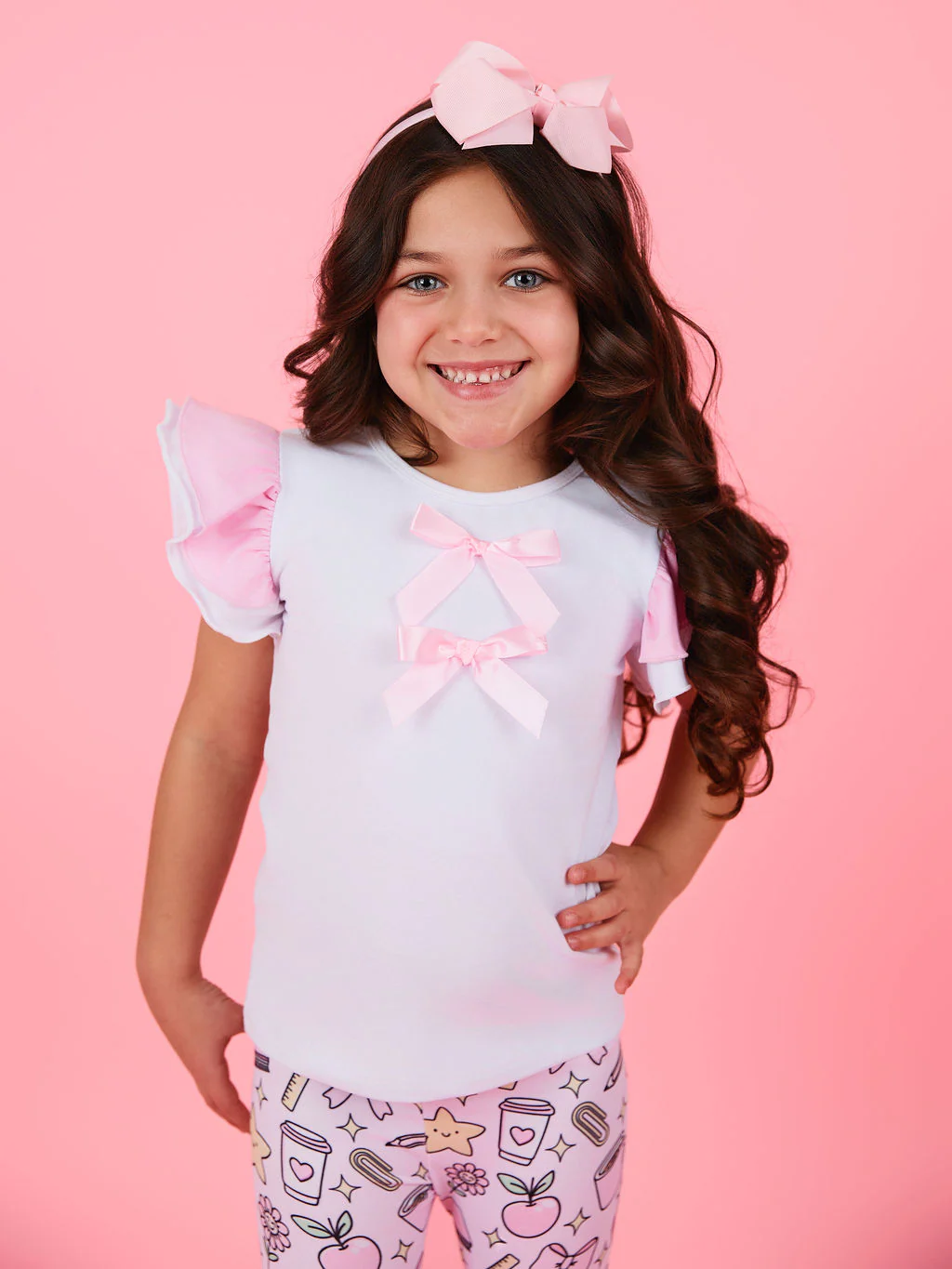 Brains and Bows Ruffle Sleeve Top & Legging Set - Image 6