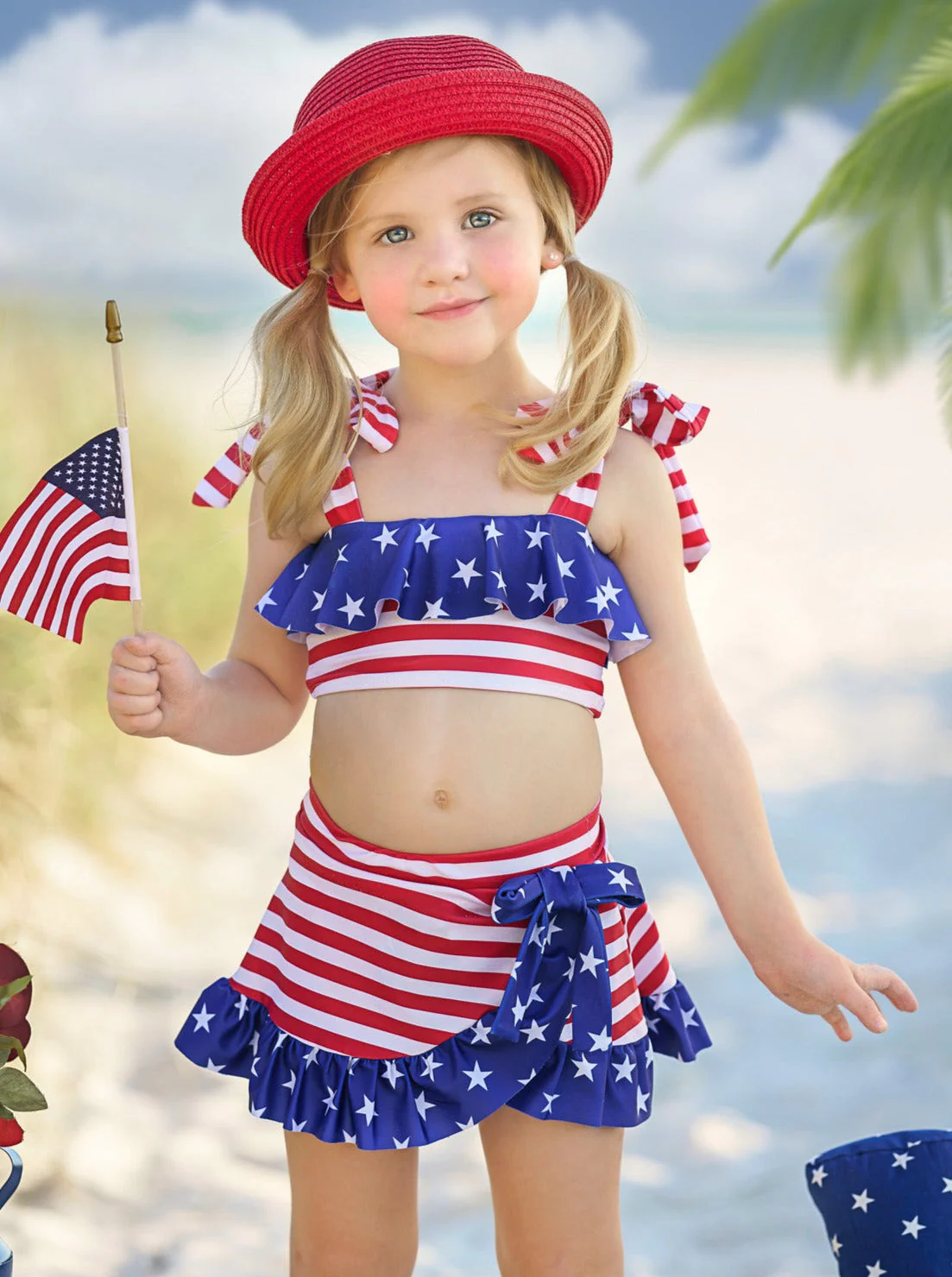 Sweet Land Of Liberty Wrap Two Piece Swimsuit - Image 3