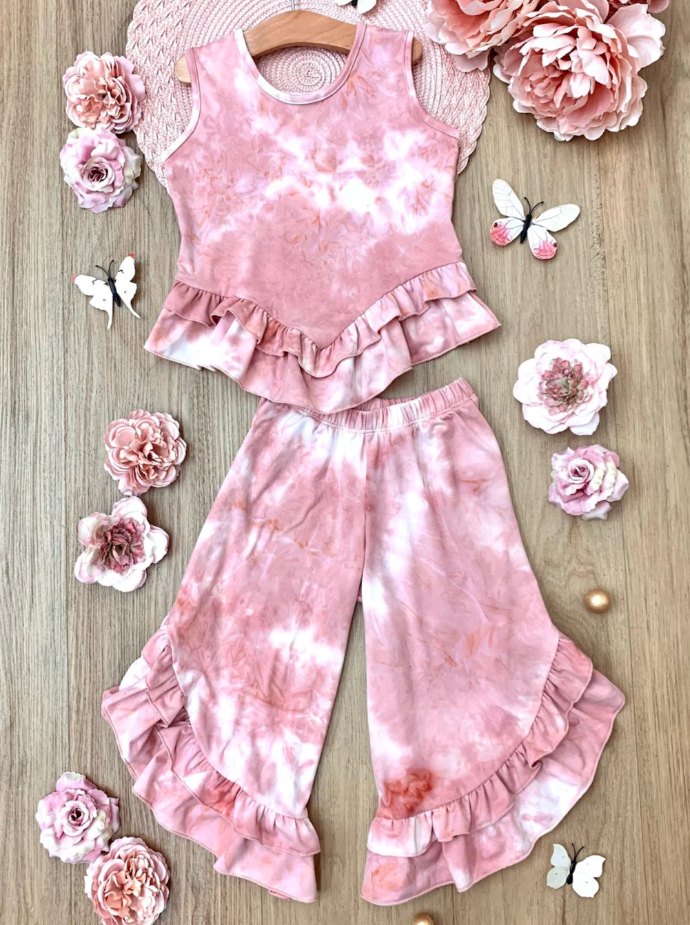 Sweet Possibilities Tie Dye Ruffle Pants Set - Image 2