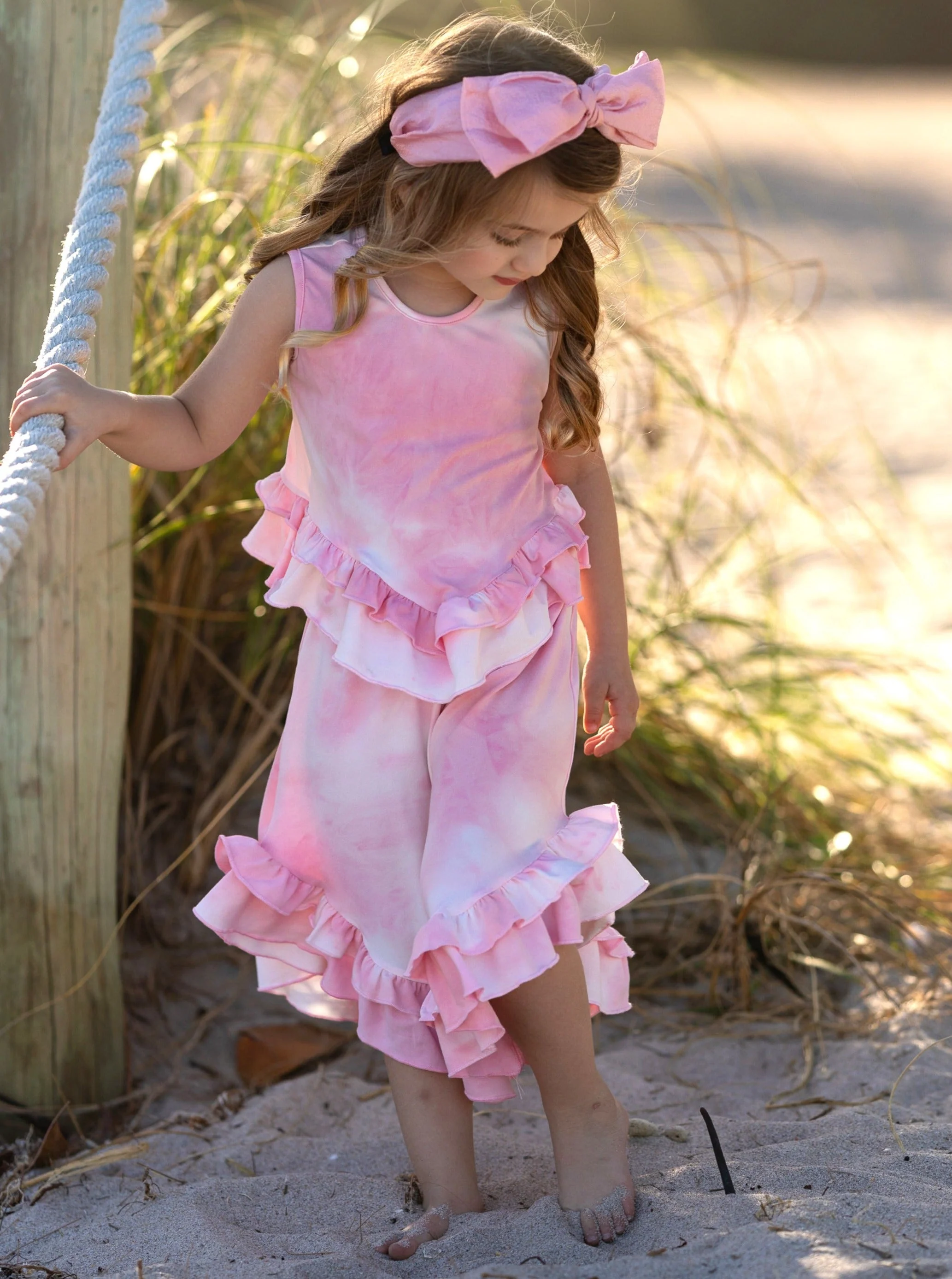 Sweet Possibilities Tie Dye Ruffle Pants Set - Image 4
