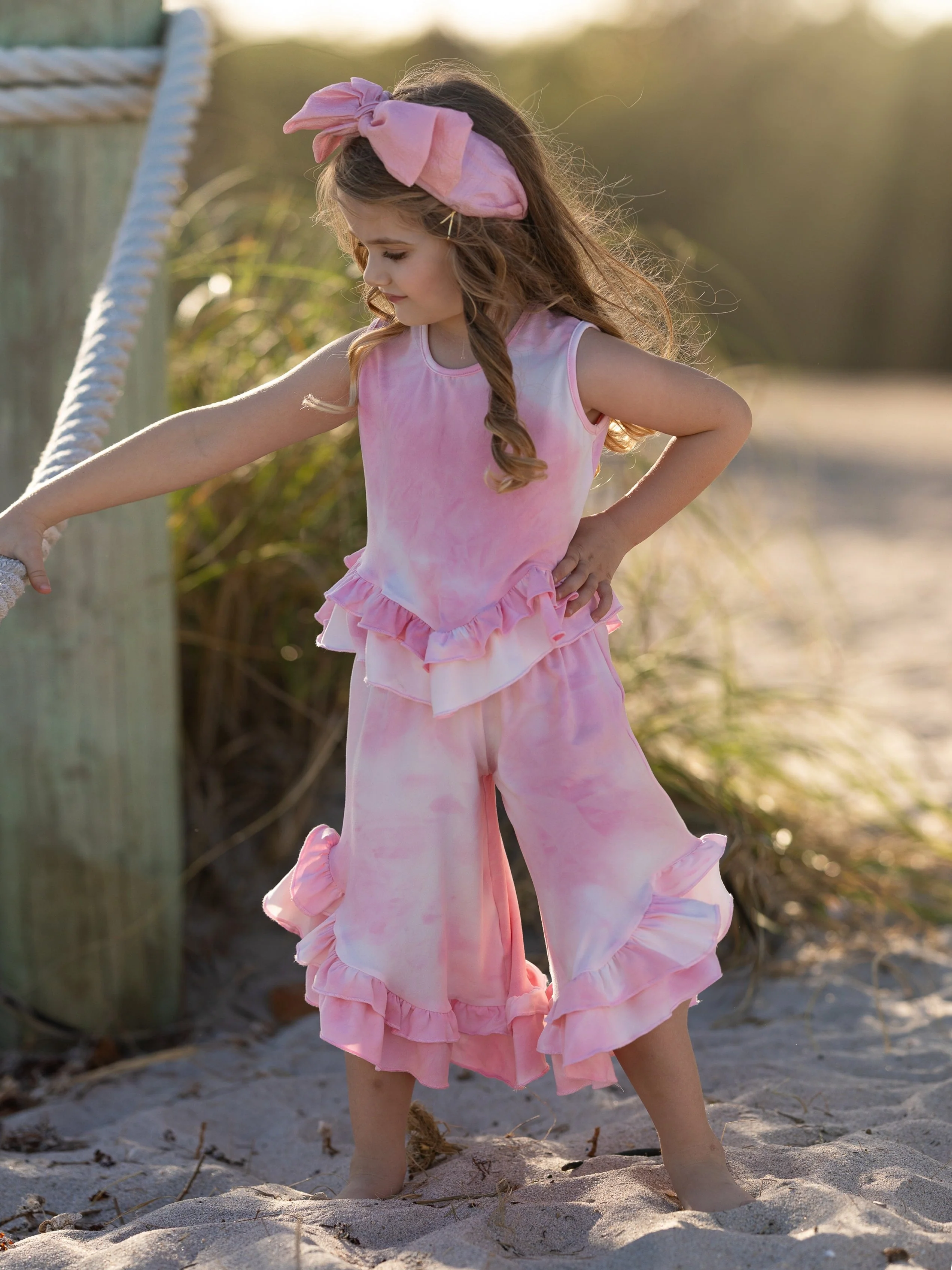 Sweet Possibilities Tie Dye Ruffle Pants Set - Image 5