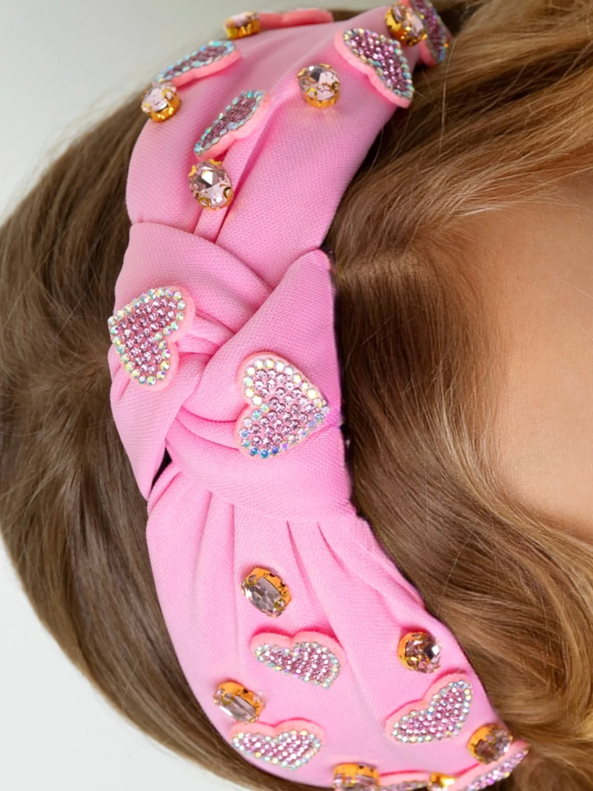 Sweet Sparkle Pink Heart Headband - Image 4