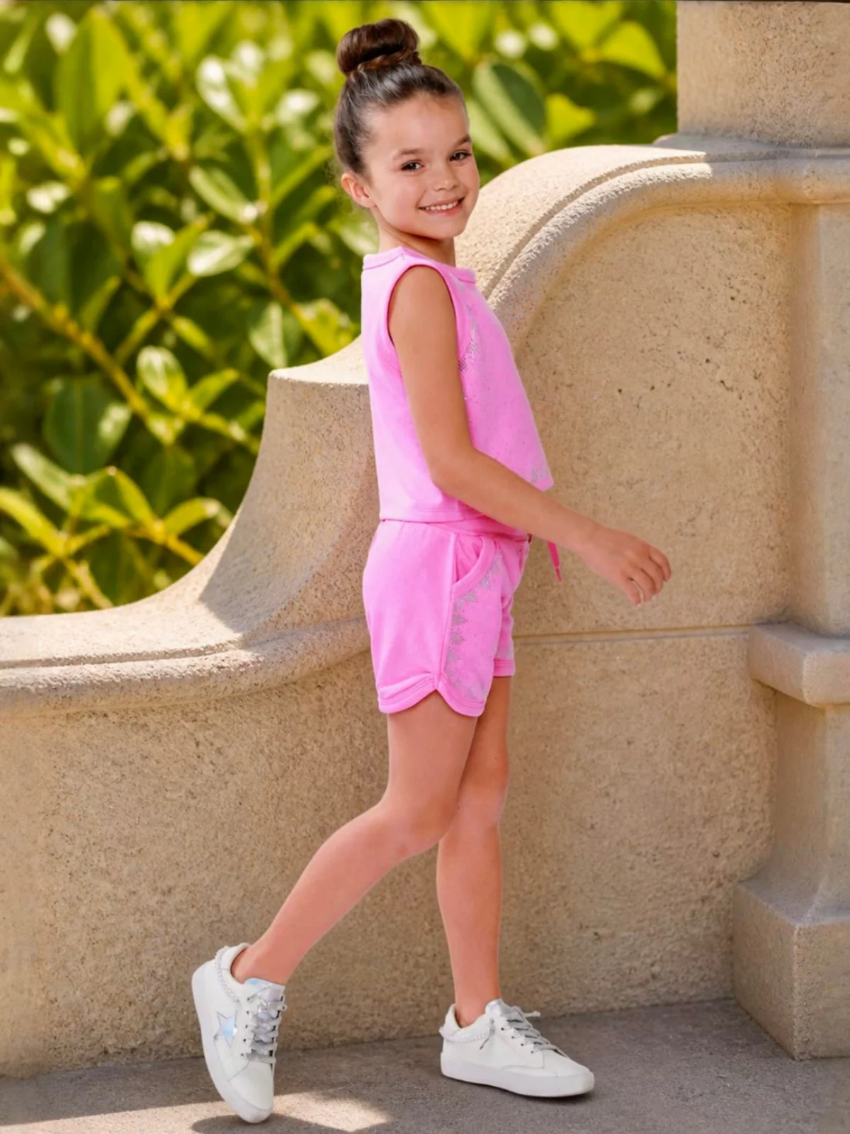 Sweet Sparkle Pink Tank Top and Short Set - Image 4