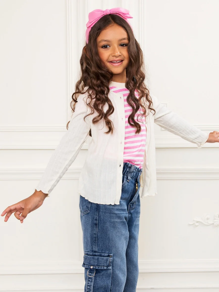 Sweet Stitch Ribbed Button-Up Cardigan - Image 6