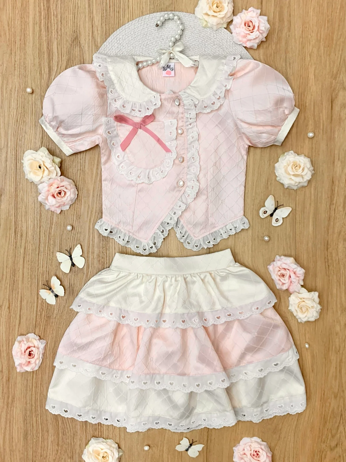 Sweetheart Lace Ruffle Top and Skirt Set - Image 4