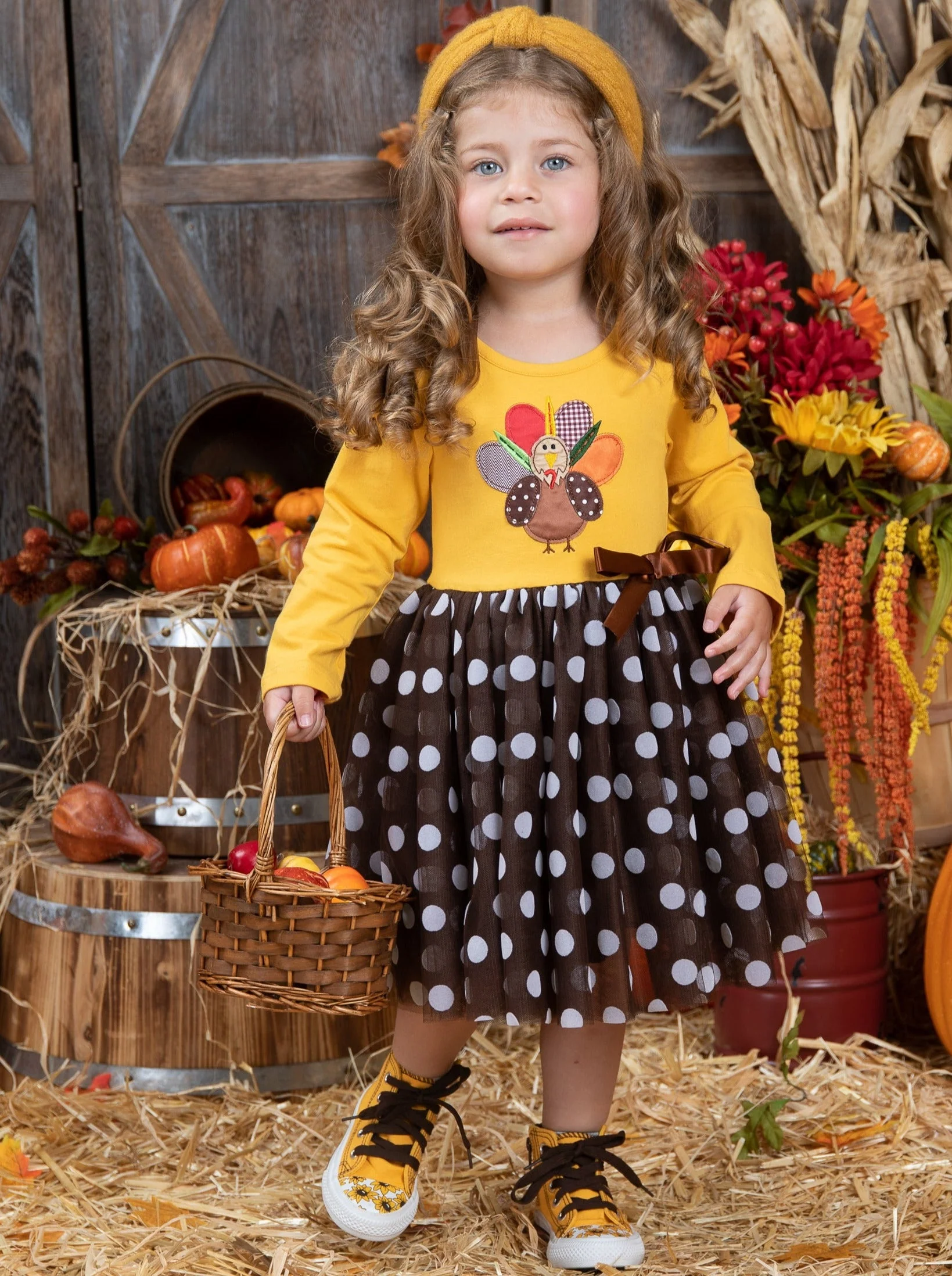 Thankful Turkey Polka Dot Tutu Dress - Image 2