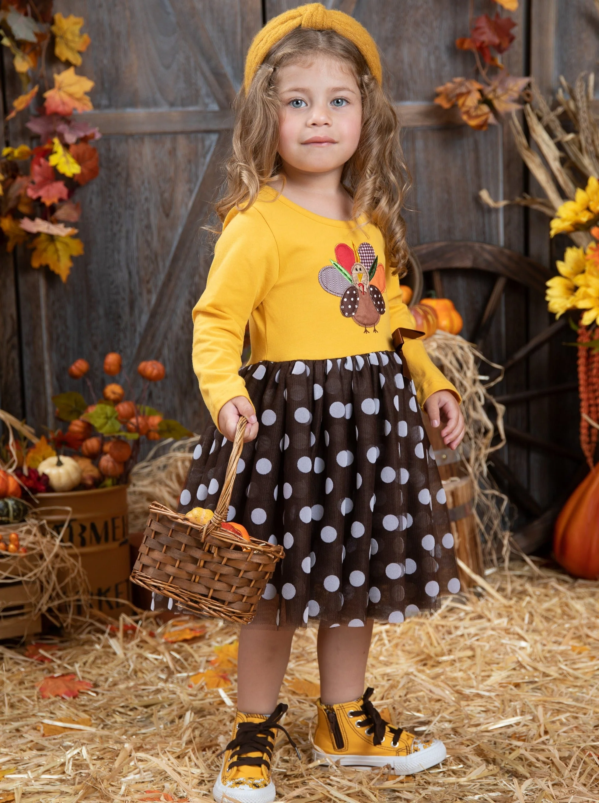 Thankful Turkey Polka Dot Tutu Dress - Image 3