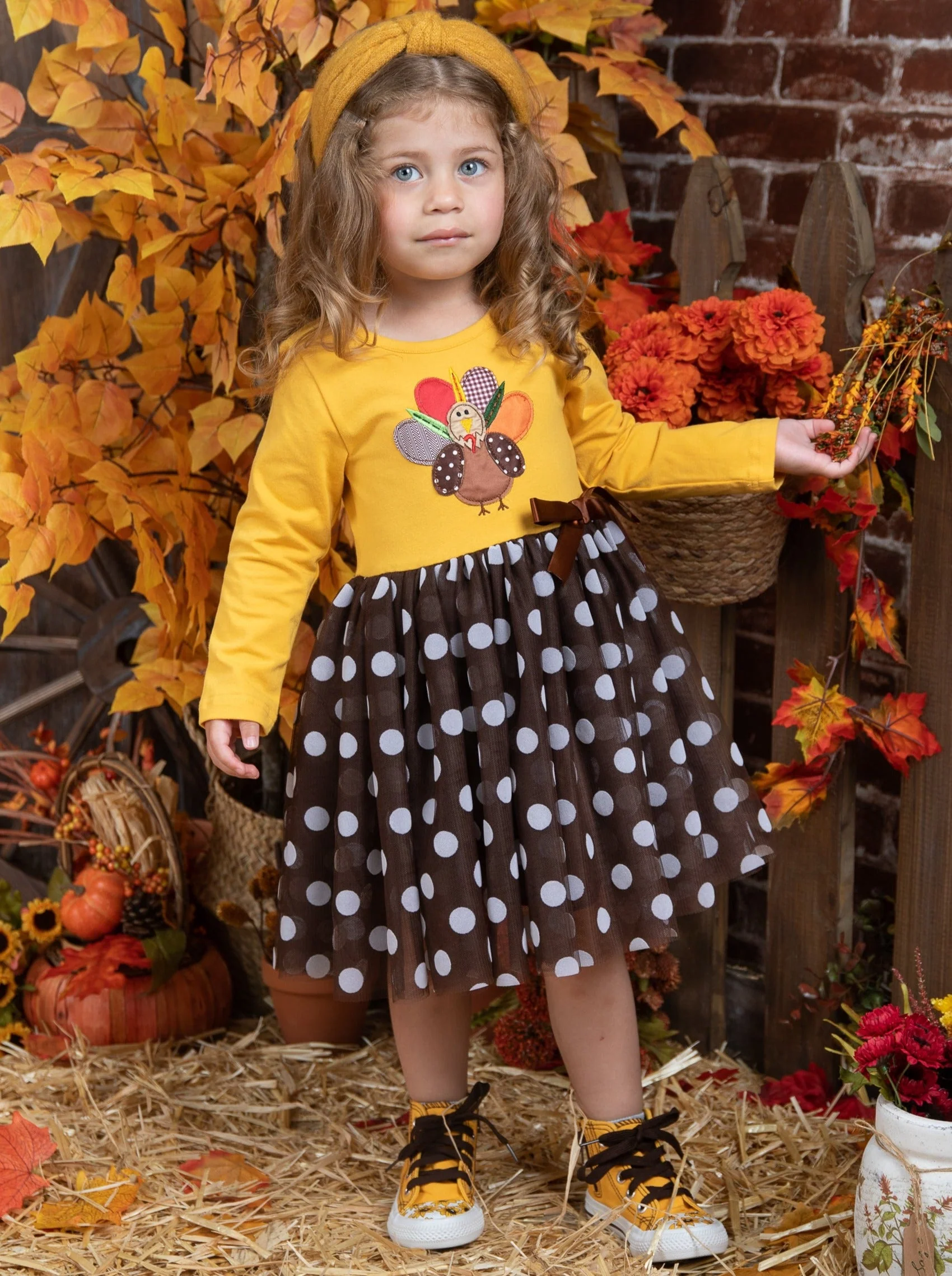 Thankful Turkey Polka Dot Tutu Dress - Image 4