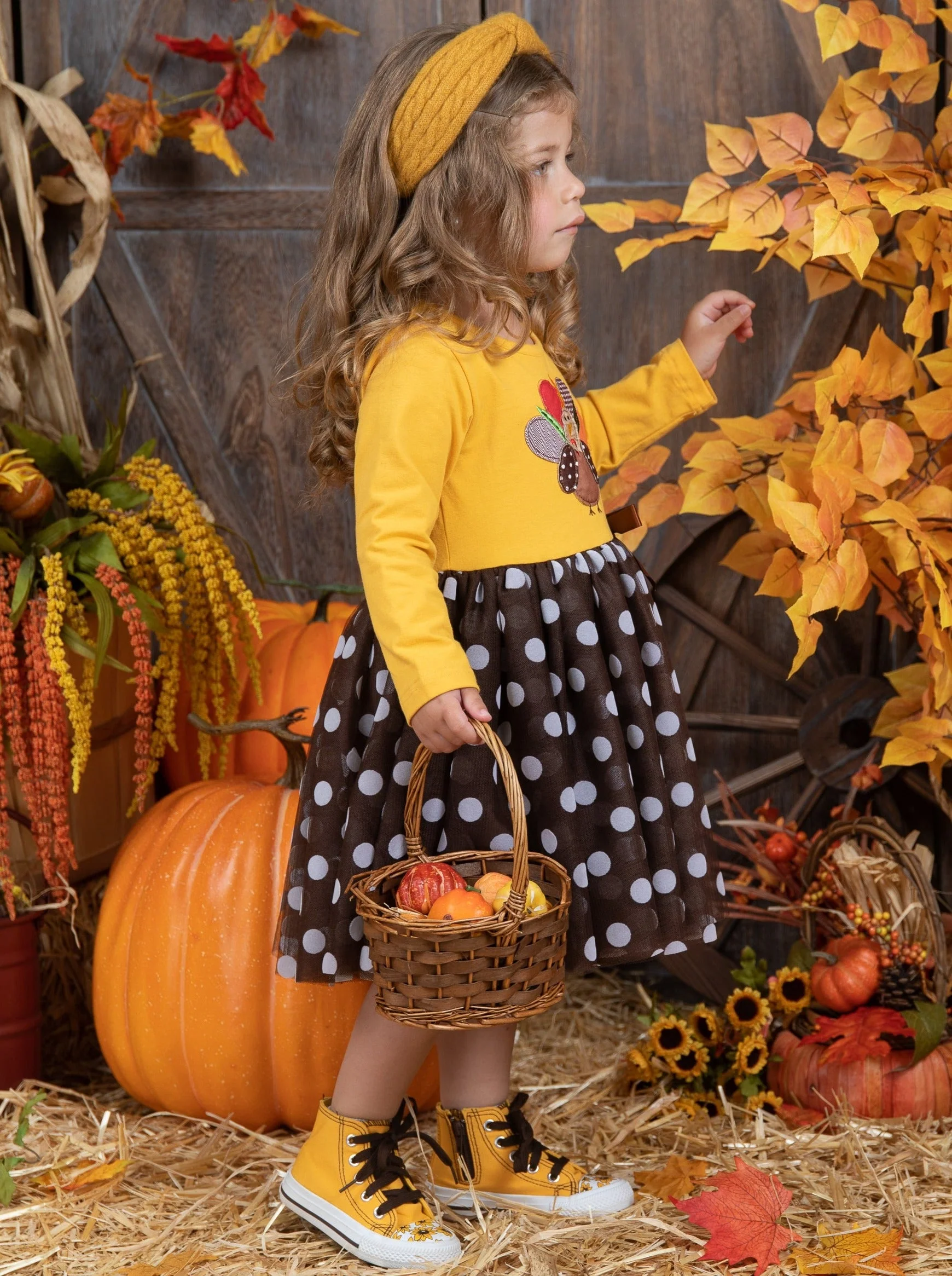 Thankful Turkey Polka Dot Tutu Dress - Image 5