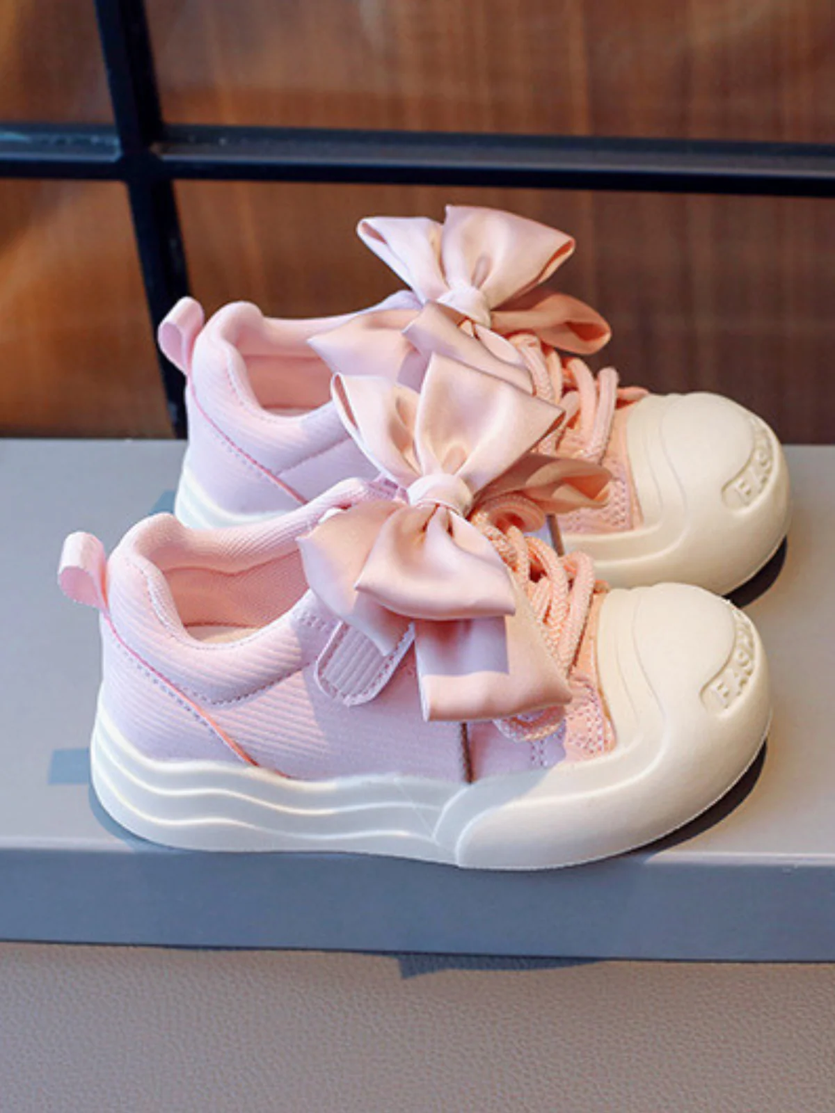 Tiny Toes, Big Dreams Satin Bow Sneakers By Liv and Mia - Image 2