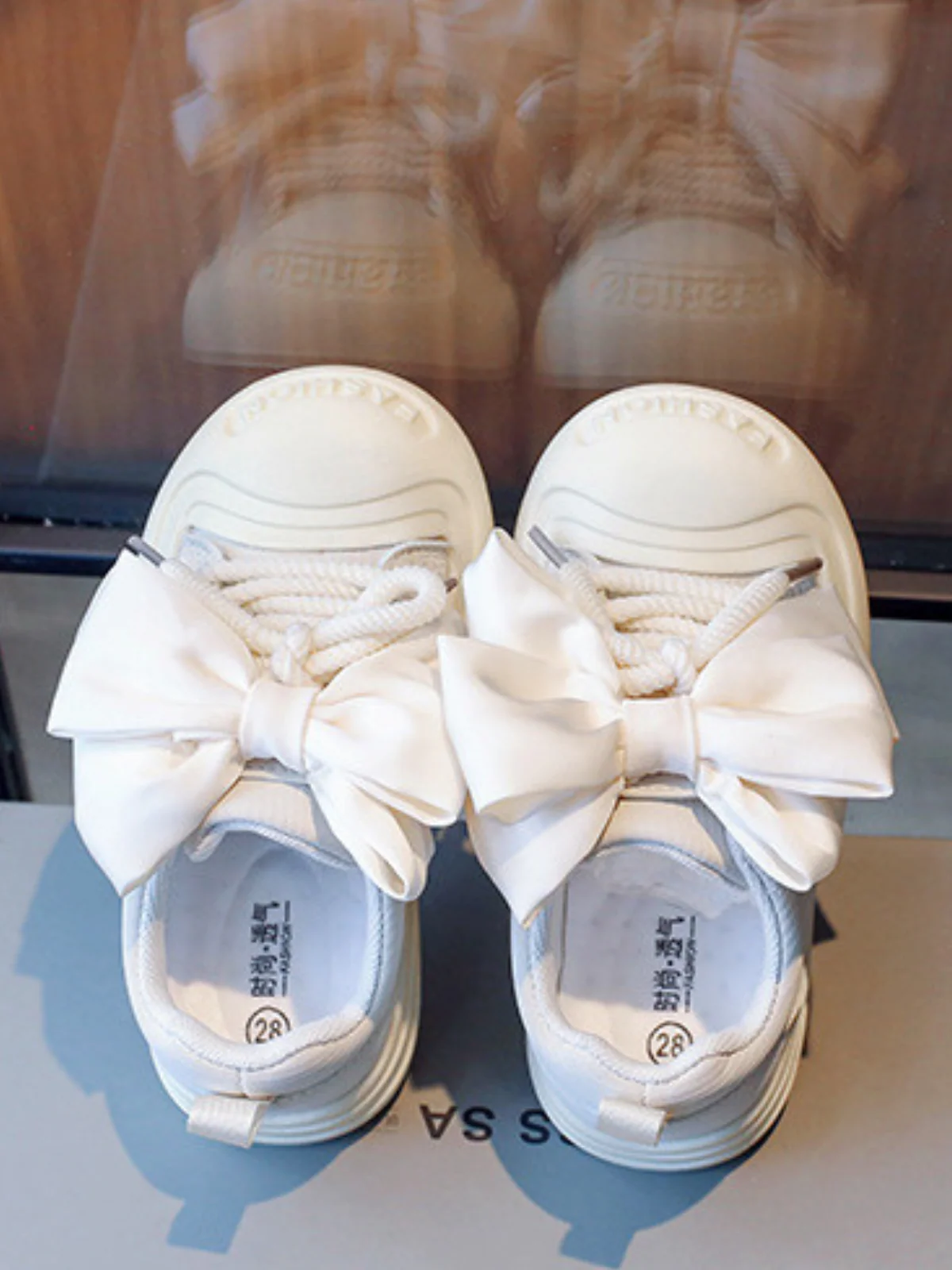 Tiny Toes, Big Dreams Satin Bow Sneakers By Liv and Mia - Image 5