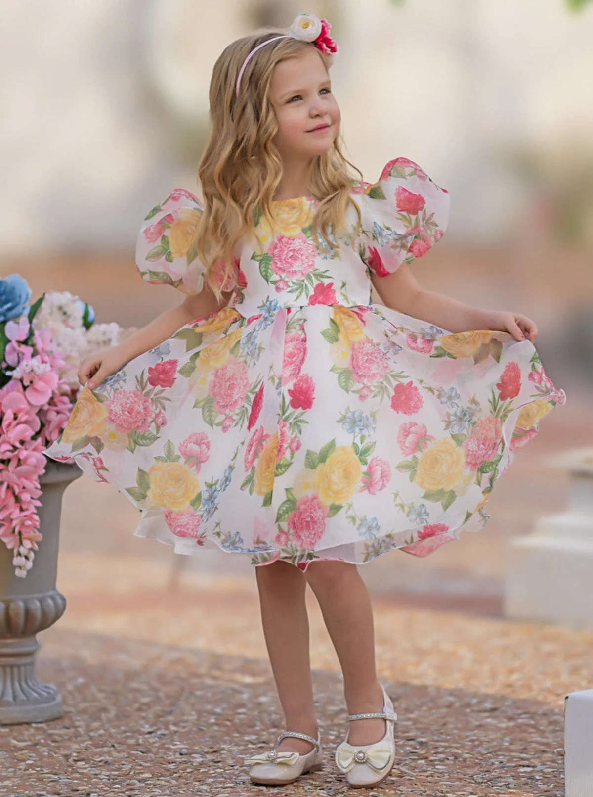 Fresh and Dreamy Puff Sleeve Floral Dress - Image 3