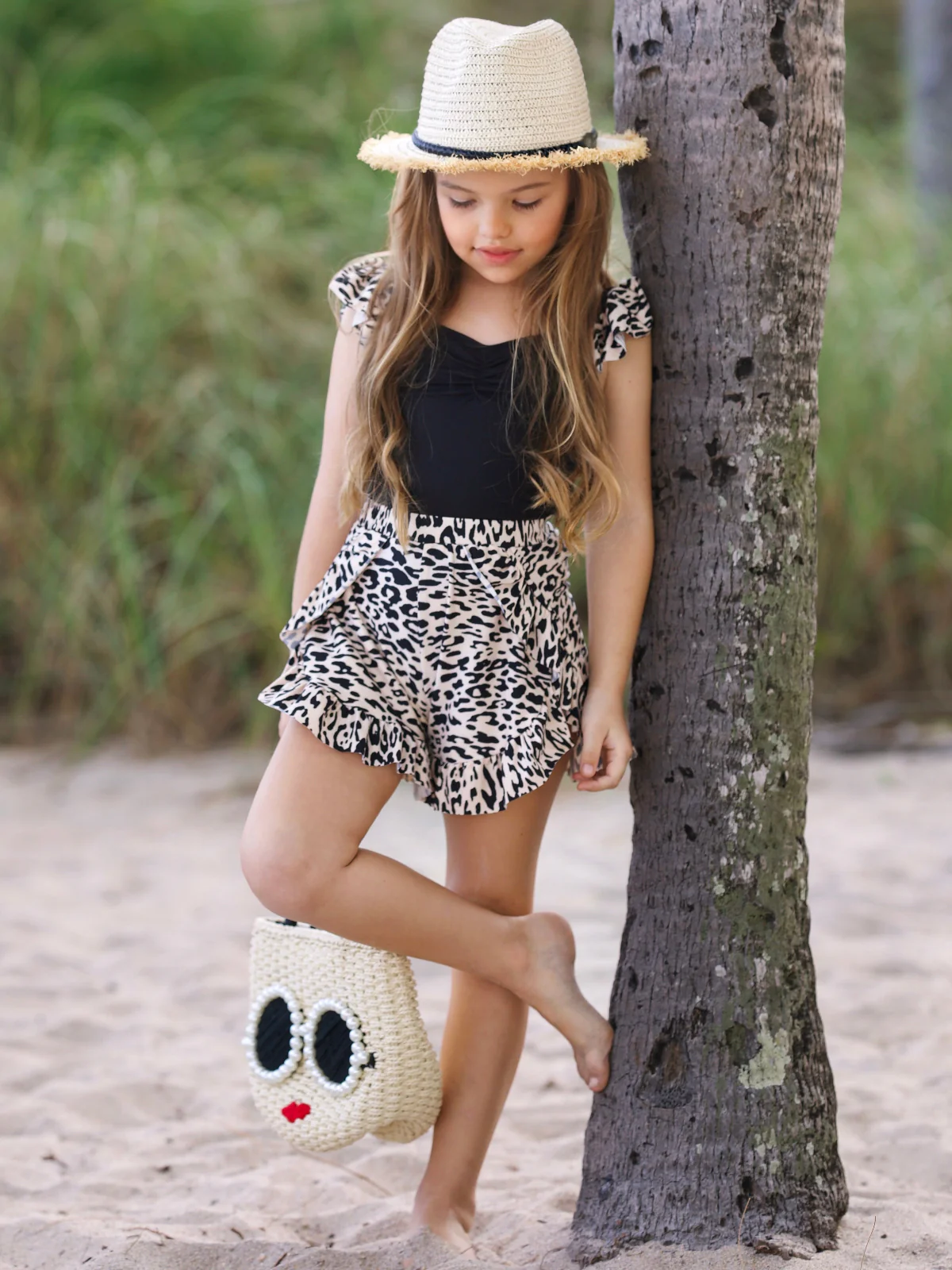 Roaring Fun Leopard Print Top and Ruffle Short Set - Image 5