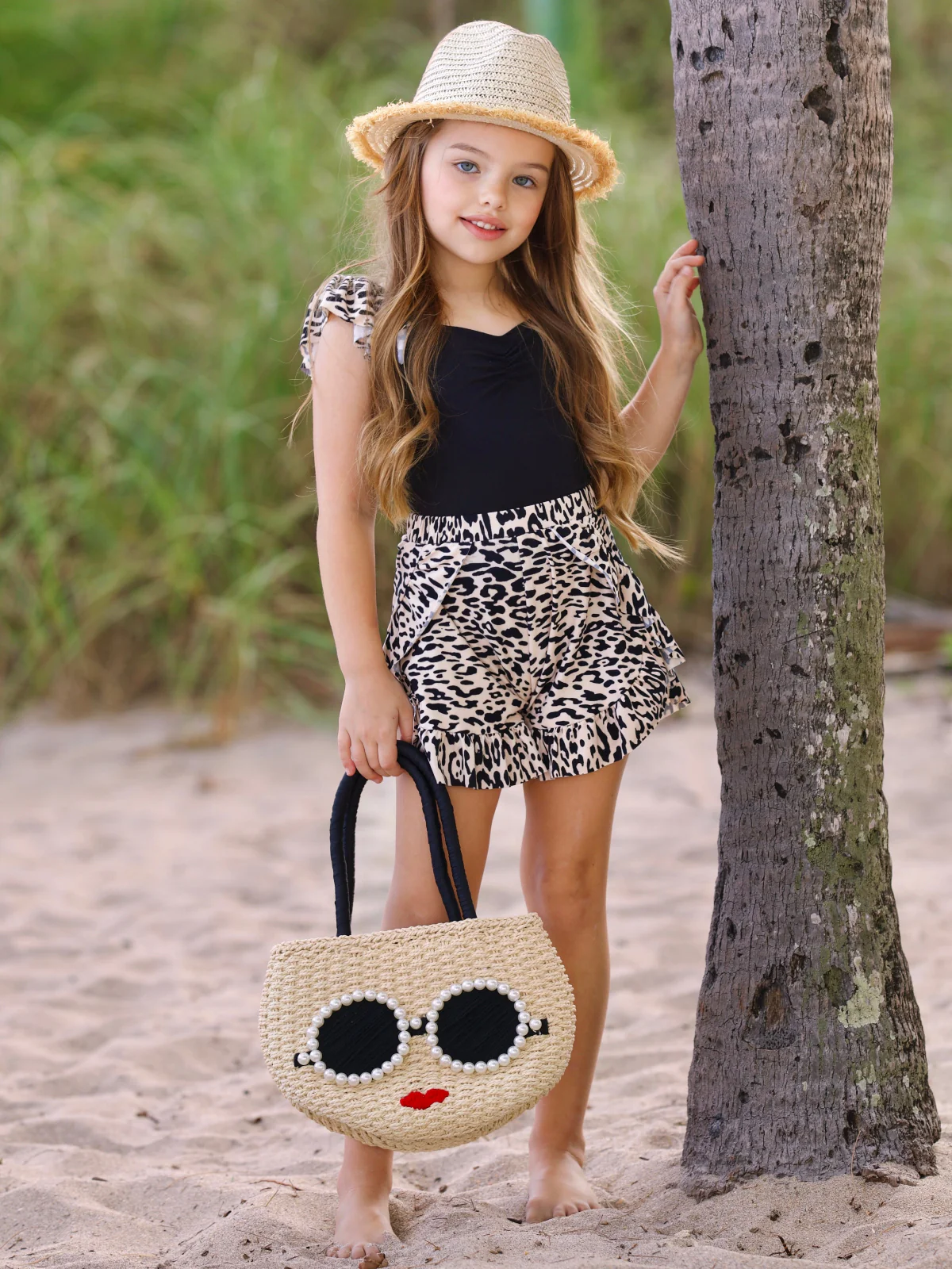 Roaring Fun Leopard Print Top and Ruffle Short Set - Image 6